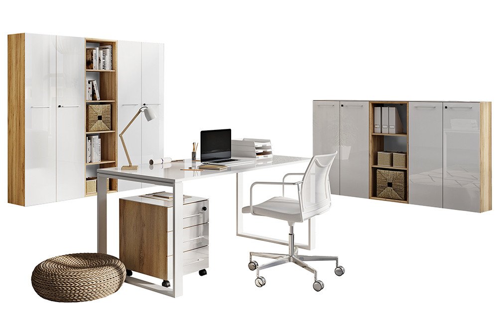 - Eiche-Weißglas Möbel Letz Büromöbel Monteria | Ihr Online-Shop Germania
