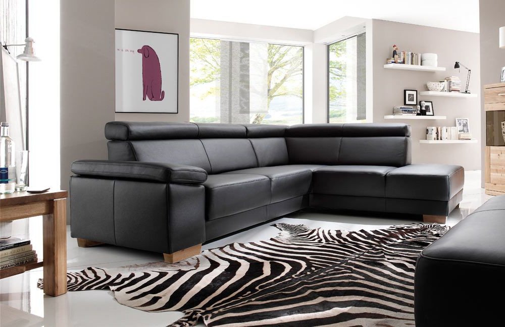 DFM Santiago Ledersofa schwarz | Möbel Letz - Ihr Online-Shop