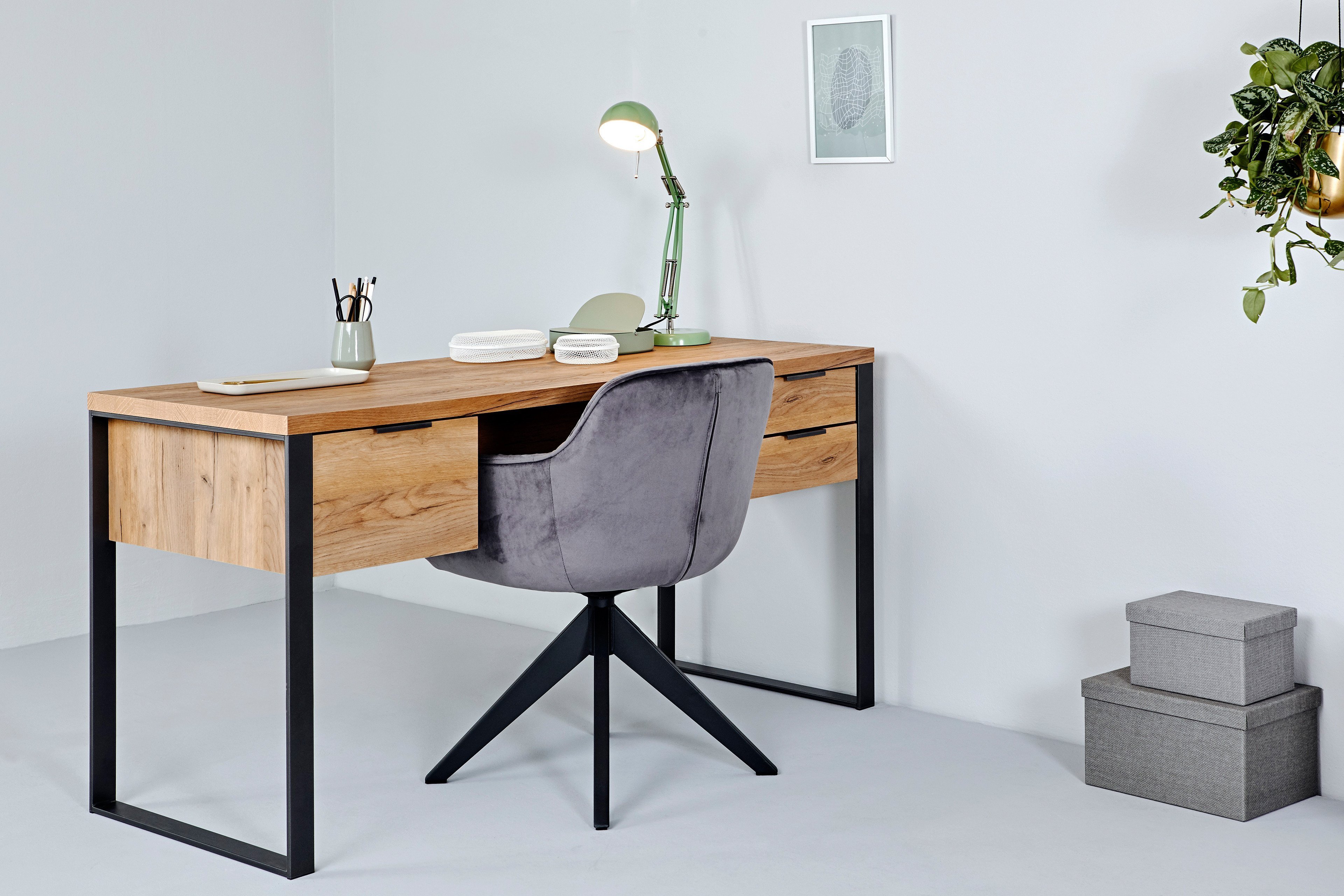 Ihr Online-Shop Möbel | Loop Jahnke Schreibtisch - Kerneiche Letz