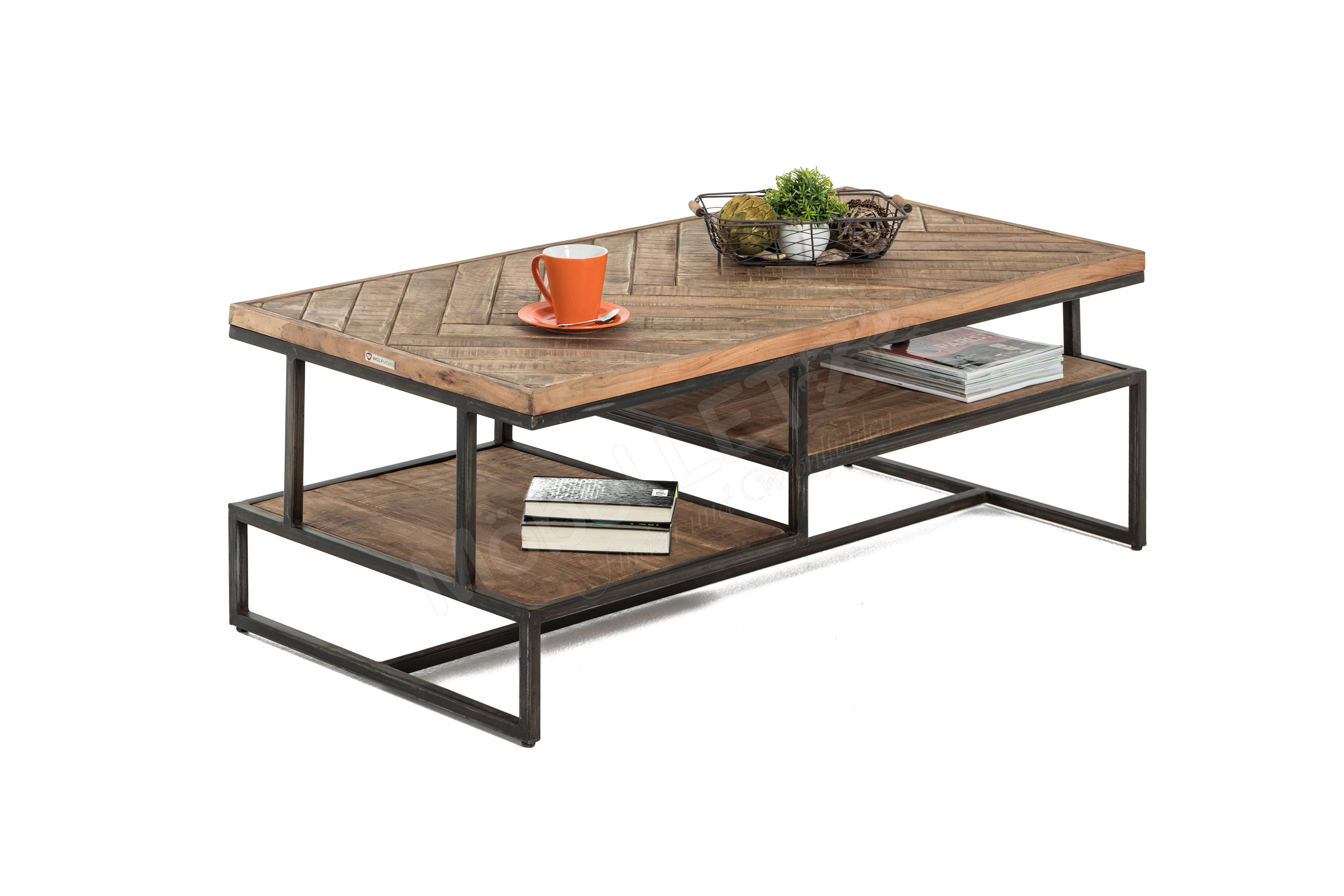 Wolf Mobel Couchtisch Parquet Akazie Mit Eisengestell Mobel Letz Ihr Online Shop