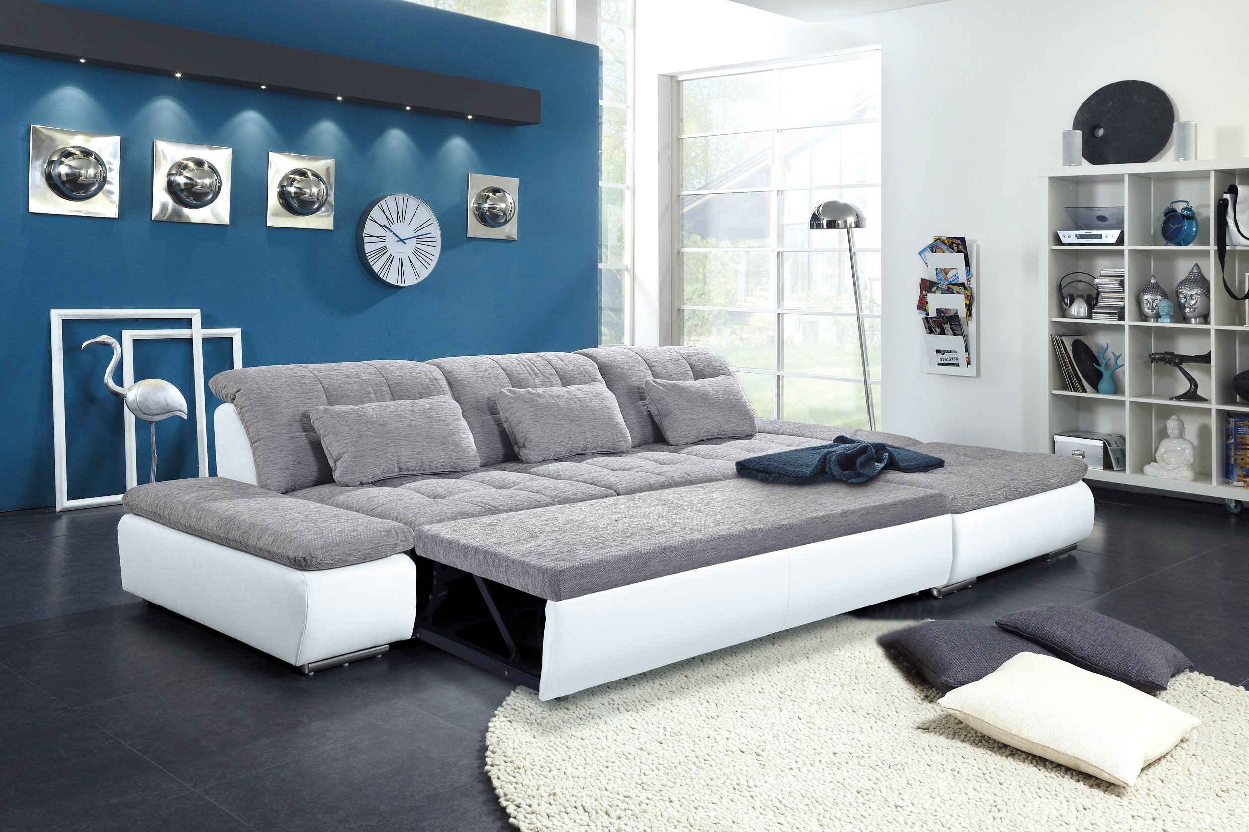 Megapol Ecksofa Lomo Weiss Grau Mobel Letz Ihr Online Shop