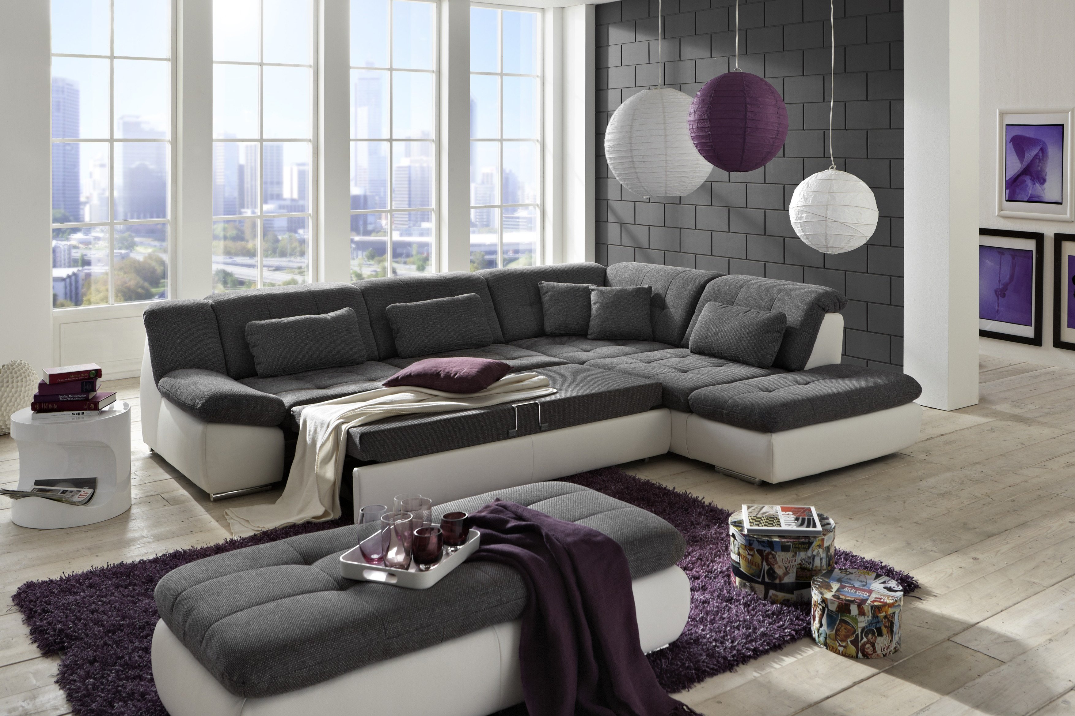 Megapol Ecksofa Dreamer / Diego / Desire weiß-grau | Möbel ...