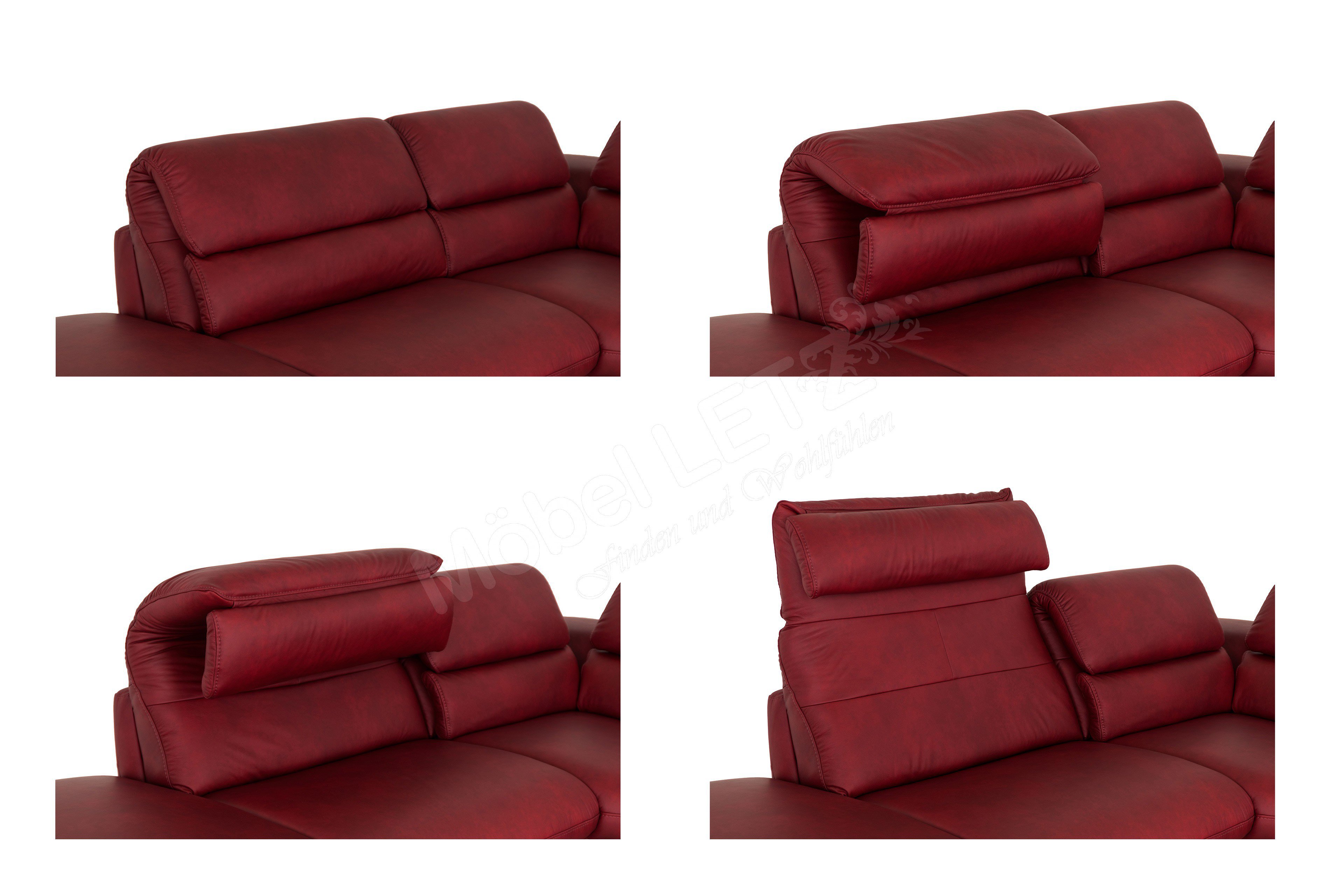 Planpolster Hillsboro Echtledergarnitur in Rot | Möbel Letz - Ihr