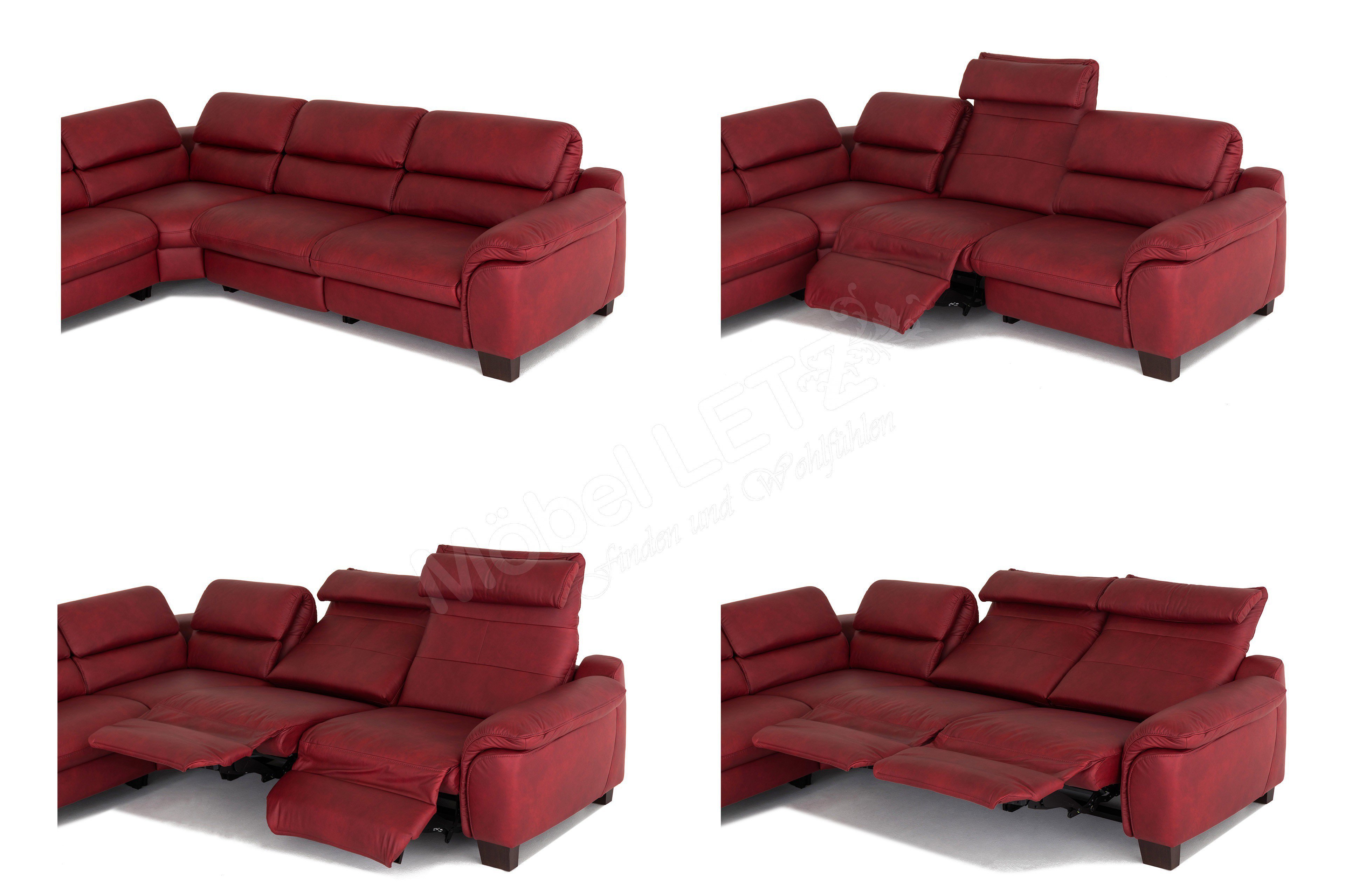 Planpolster Hillsboro Echtledergarnitur in Rot | Möbel Letz - Ihr