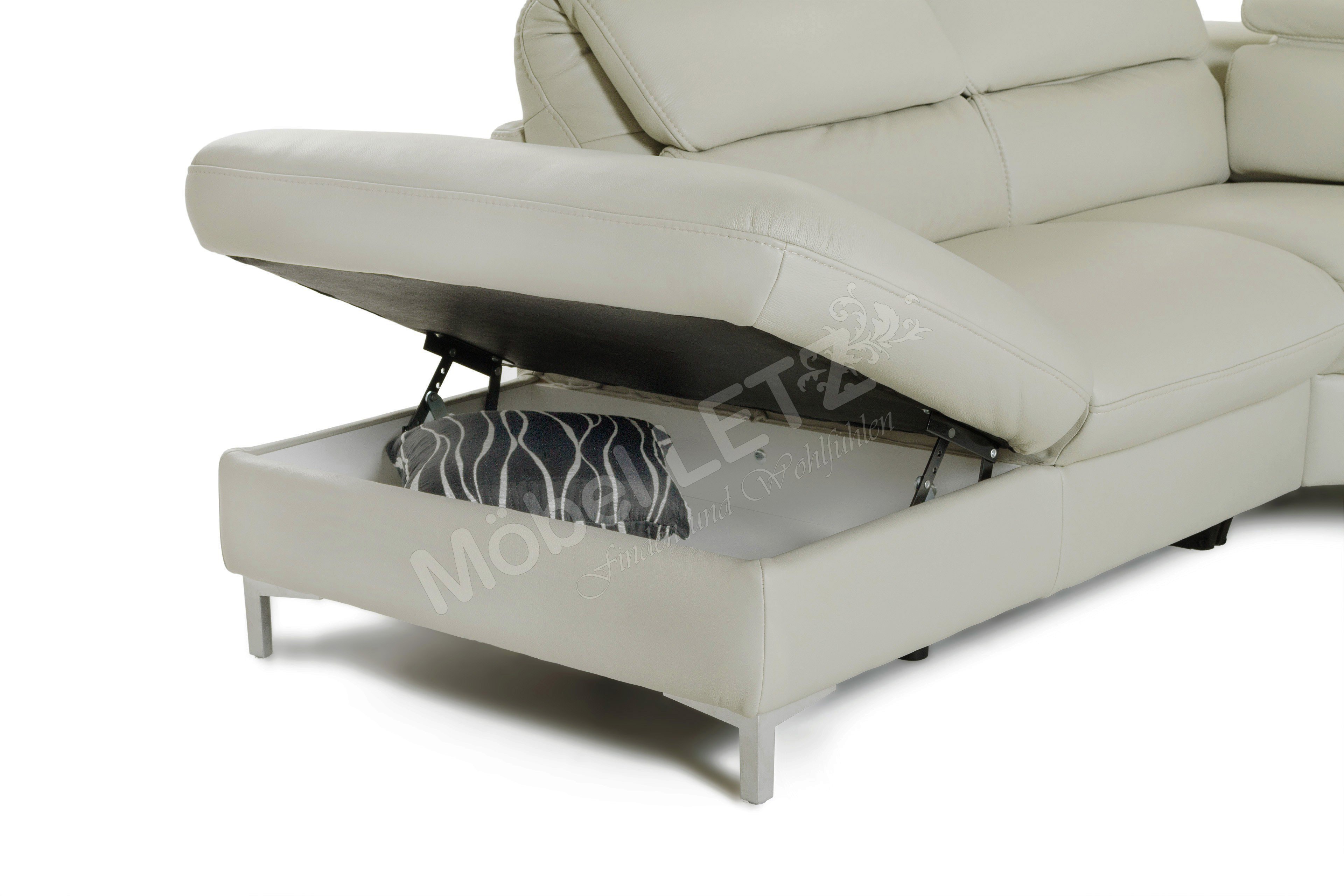 Planpolster Hillsboro Eckgarnitur in Hellgrau | Möbel Letz - Ihr Online