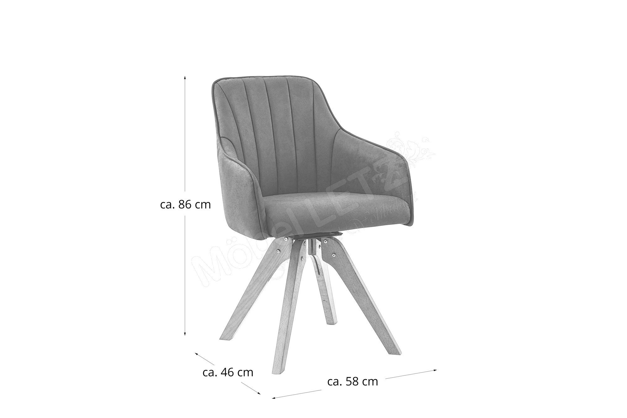 Online-Shop Stuhl Letz Wildlederlook - massiv.direkt Ihr Möbel im | Formentor