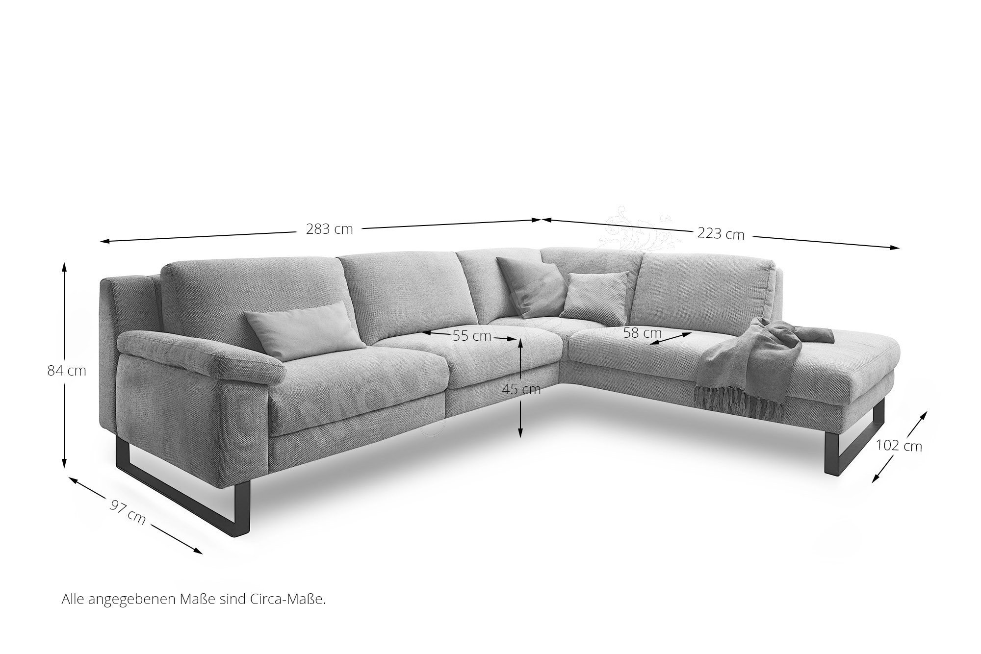 DFM Mesa Polstergarnitur in Hellgrau | Möbel Letz - Ihr Online-Shop