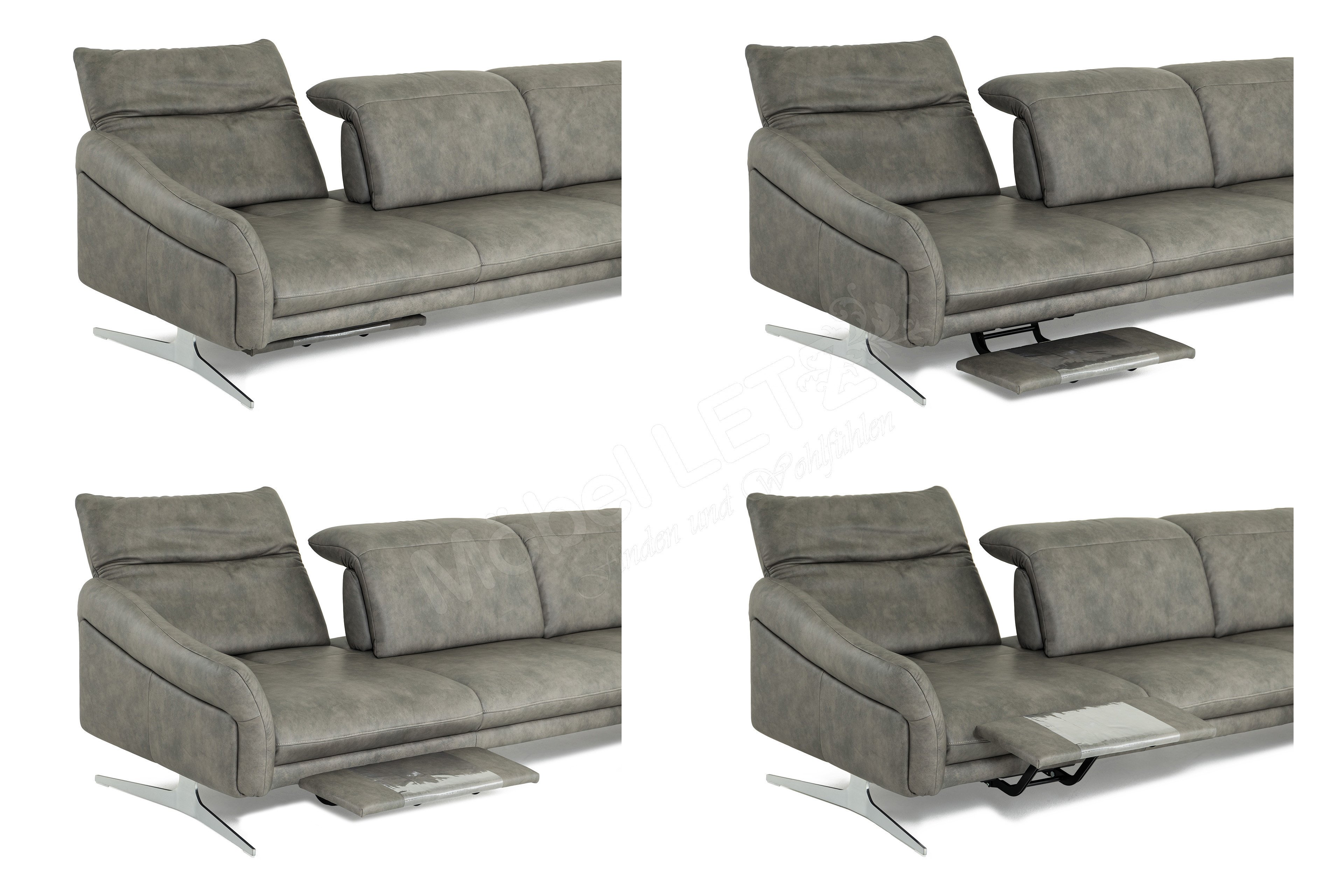 Himolla Polstermöbel 1808 Ecksofa in Grau Möbel Letz Ihr