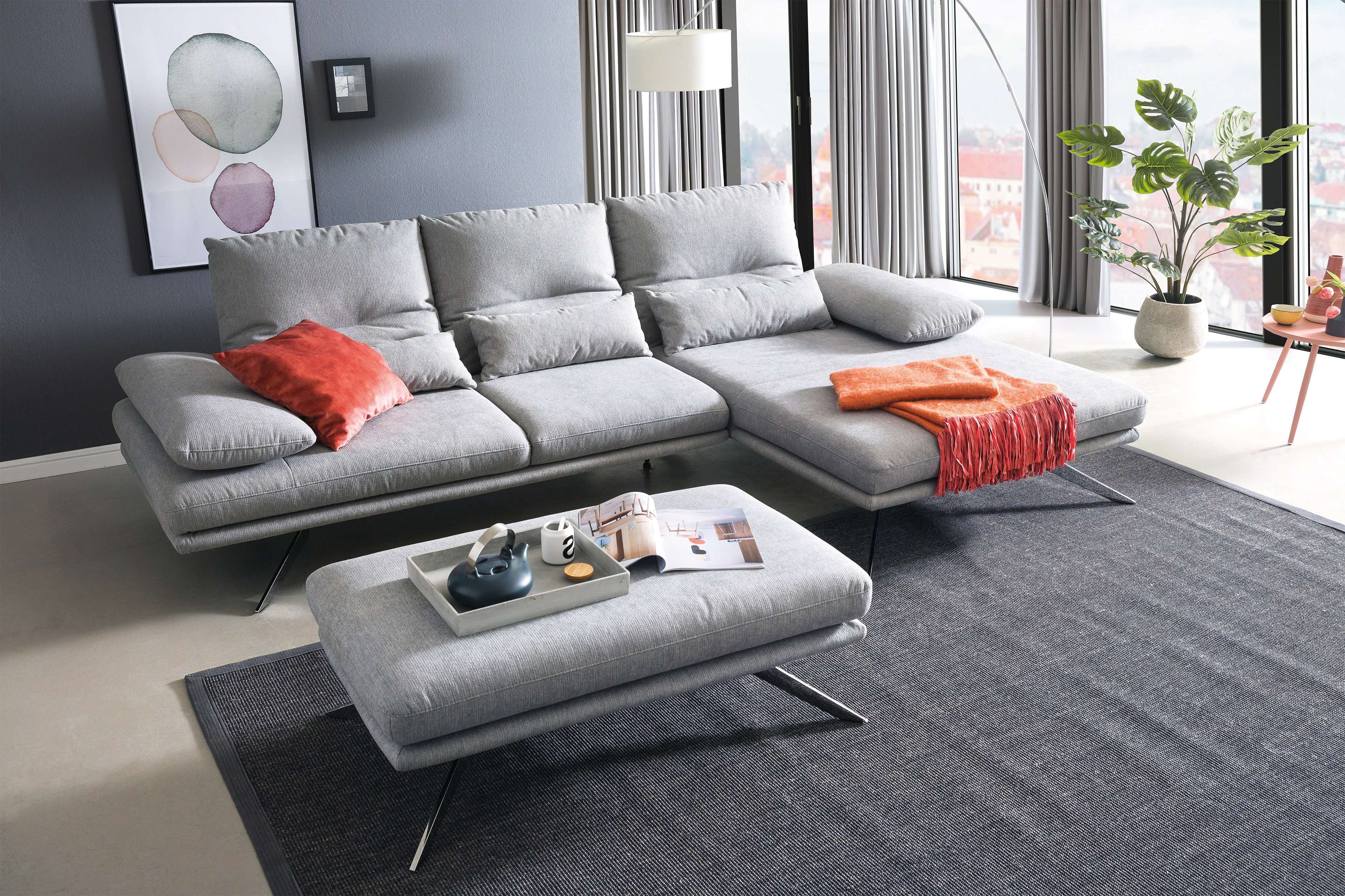 DFM Oxnard Eckgarnitur in Hellgrau Möbel Letz Ihr