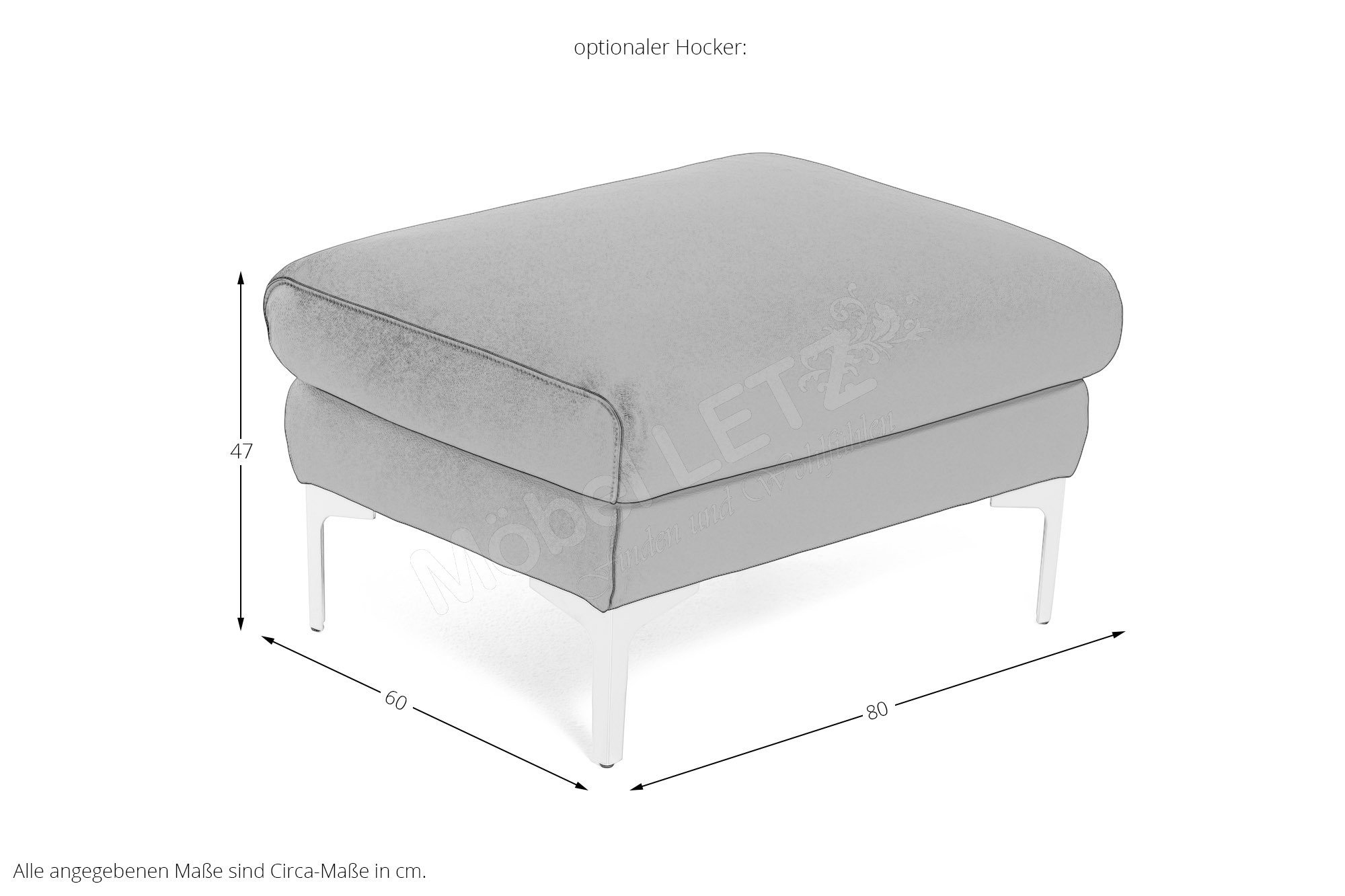 DFM Mesa Ledercouch in Anthrazit | Möbel Letz - Ihr Online-Shop