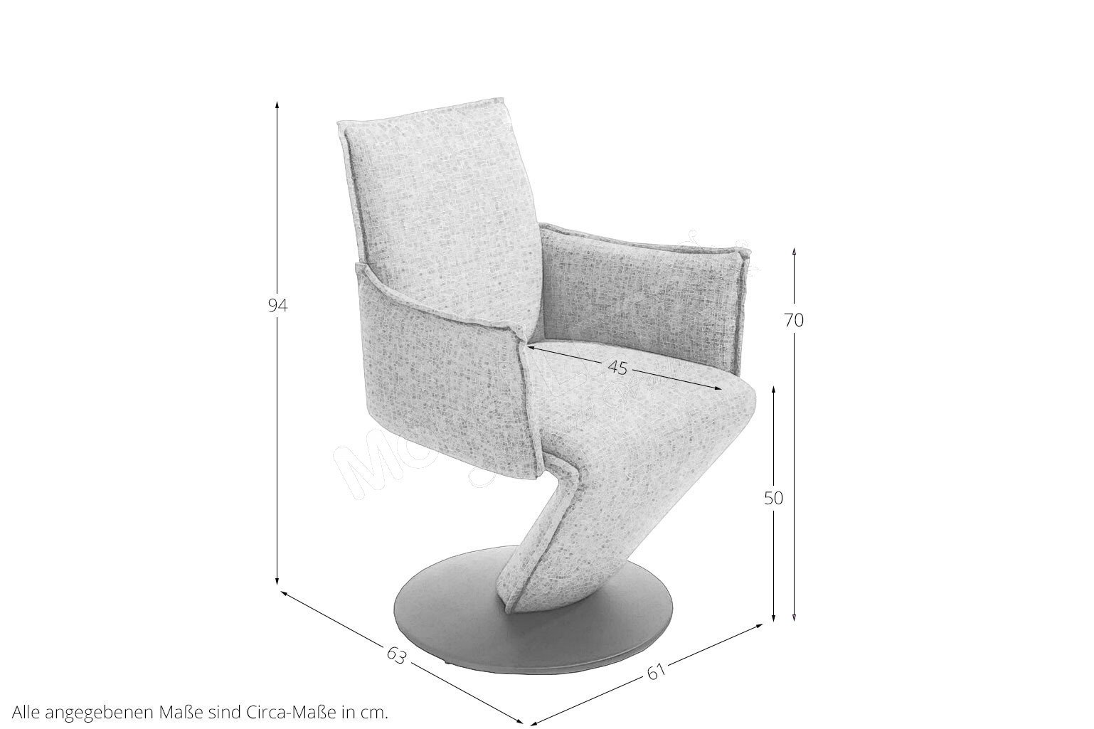 Preisvergleich für K+W Komfort & Wohnen Drehstuhl »Drive«, Stuhl mit  federnder Sitzschale, Drehteller in Metall schwarz Struktur, BxHxT 52x63x94  cm, aus Leder, GTIN: 4255620903422