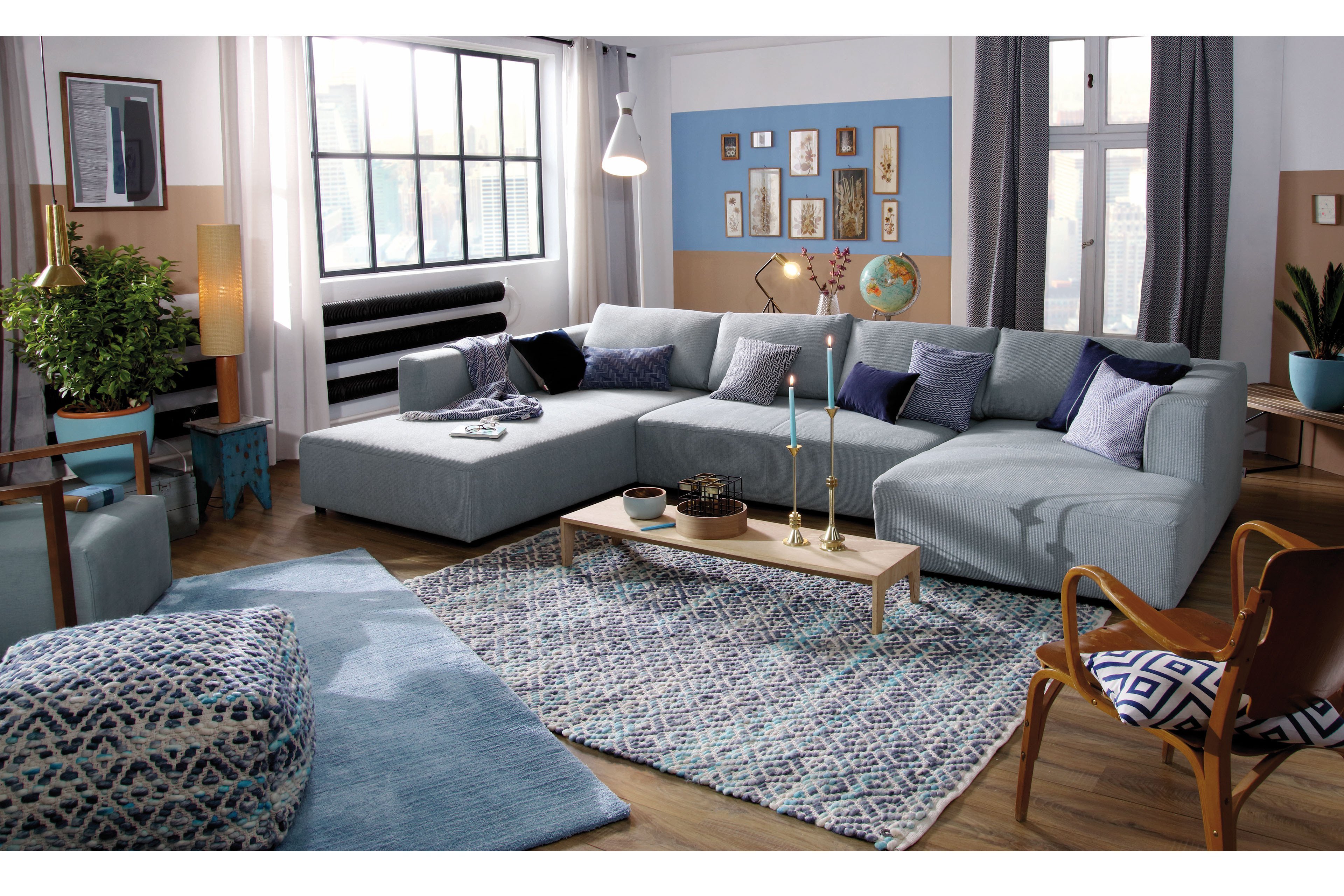 | Möbel Tailor Ihr Letz - 9860 Style Online-Shop Wohnlandschaft Colors Tom Hellblau Heaven in