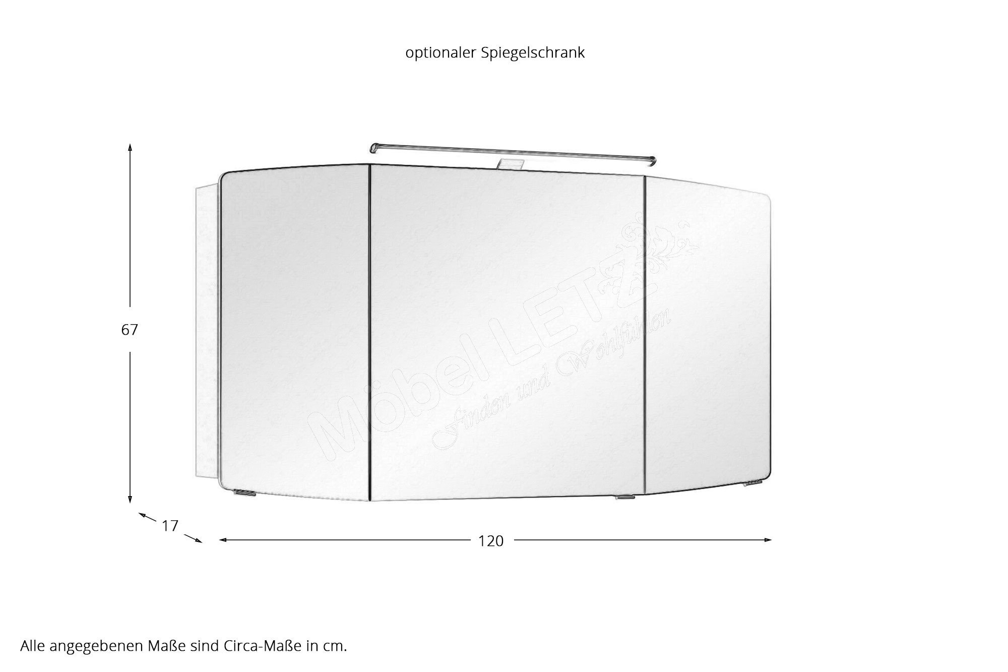 Badezimmer Cassca online graphit Ihr - 120 Pelipal Letz Struktur, ca. von | Möbel cm Online-Shop