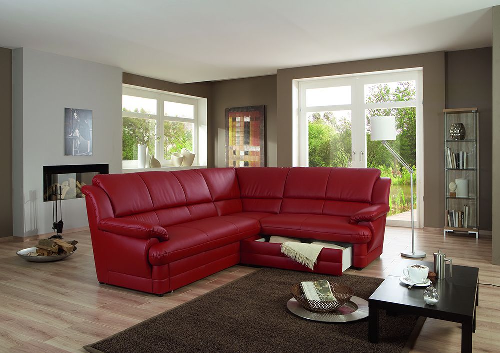 Polstergarnitur Neapel in rot von Zehdenick Polstermöbel. Möbel Letz