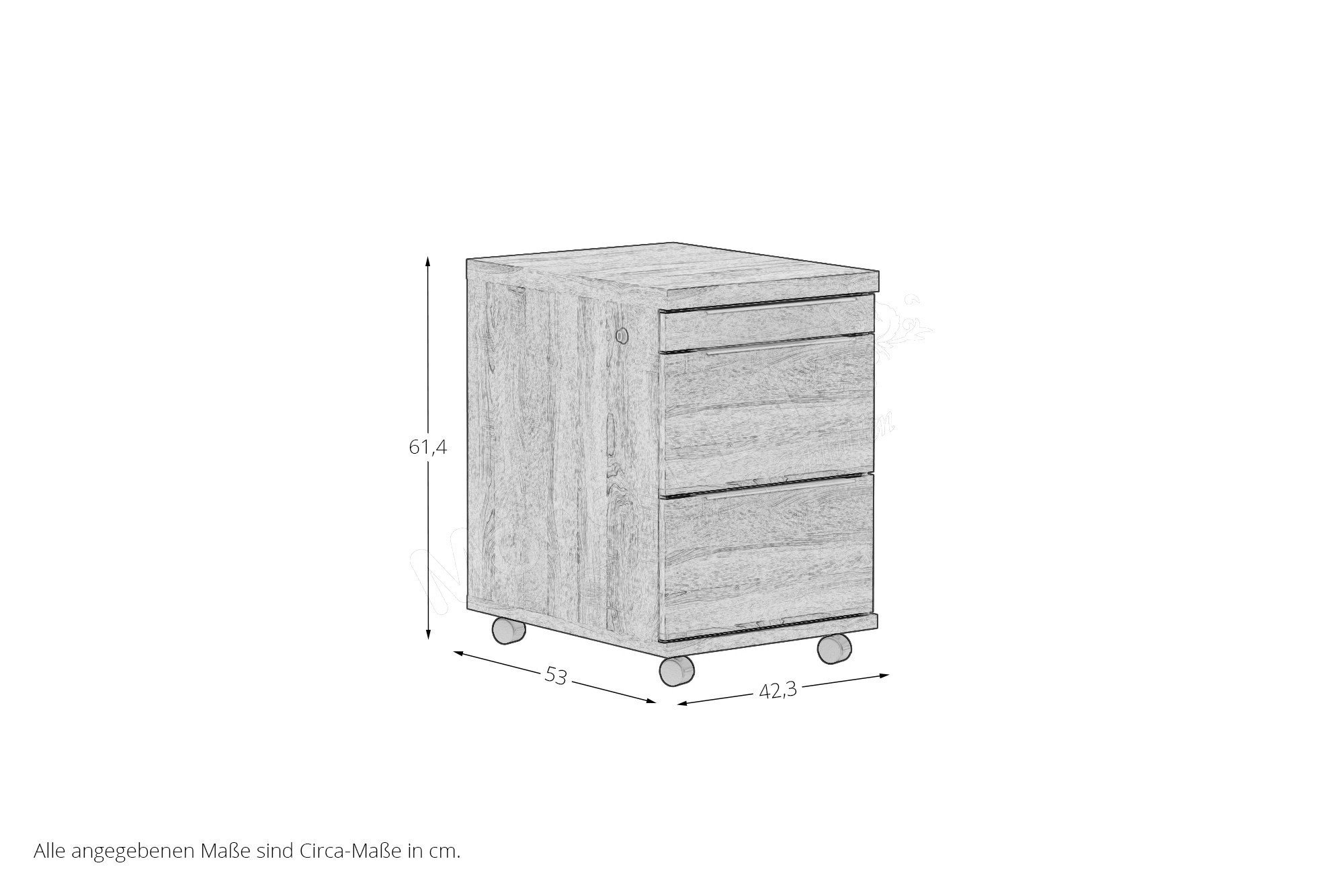 mit Möbel Ihr | Calpe Rollcontainer Schubkästen Forte Letz Online-Shop - 3
