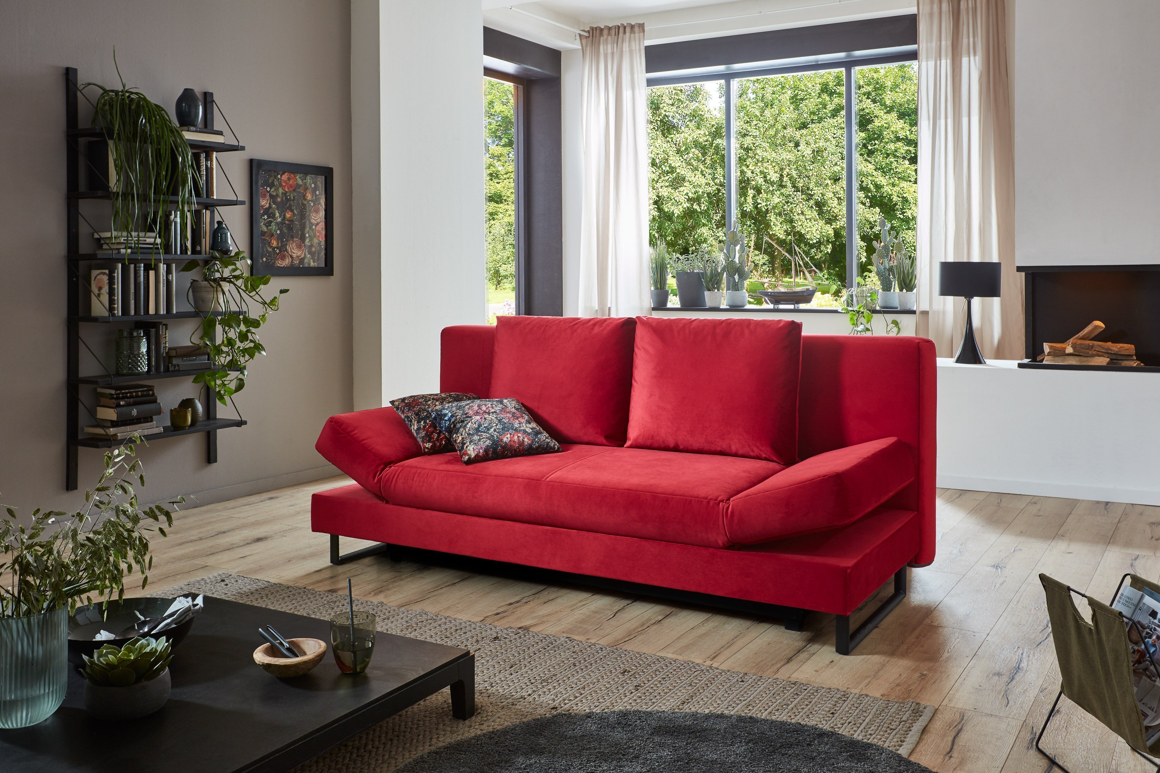 Nehl Genua Schlafcouch in Rot Ihr | - Letz Online-Shop Möbel mit Bettkasten