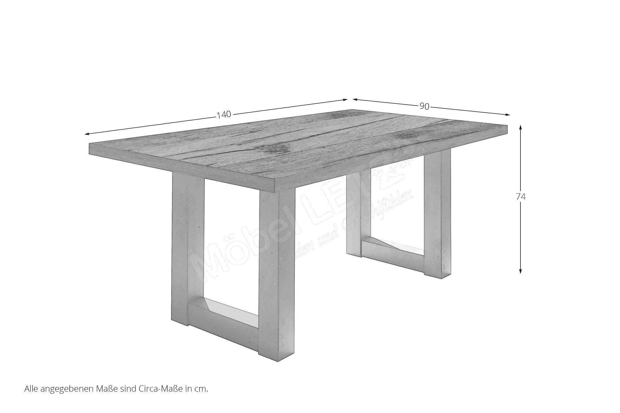 in einer SYSTEM THE Sandeiche Esstisch Ihr | mit BIG Online-Shop - Möbel Mäusbacher Tischplatte Letz