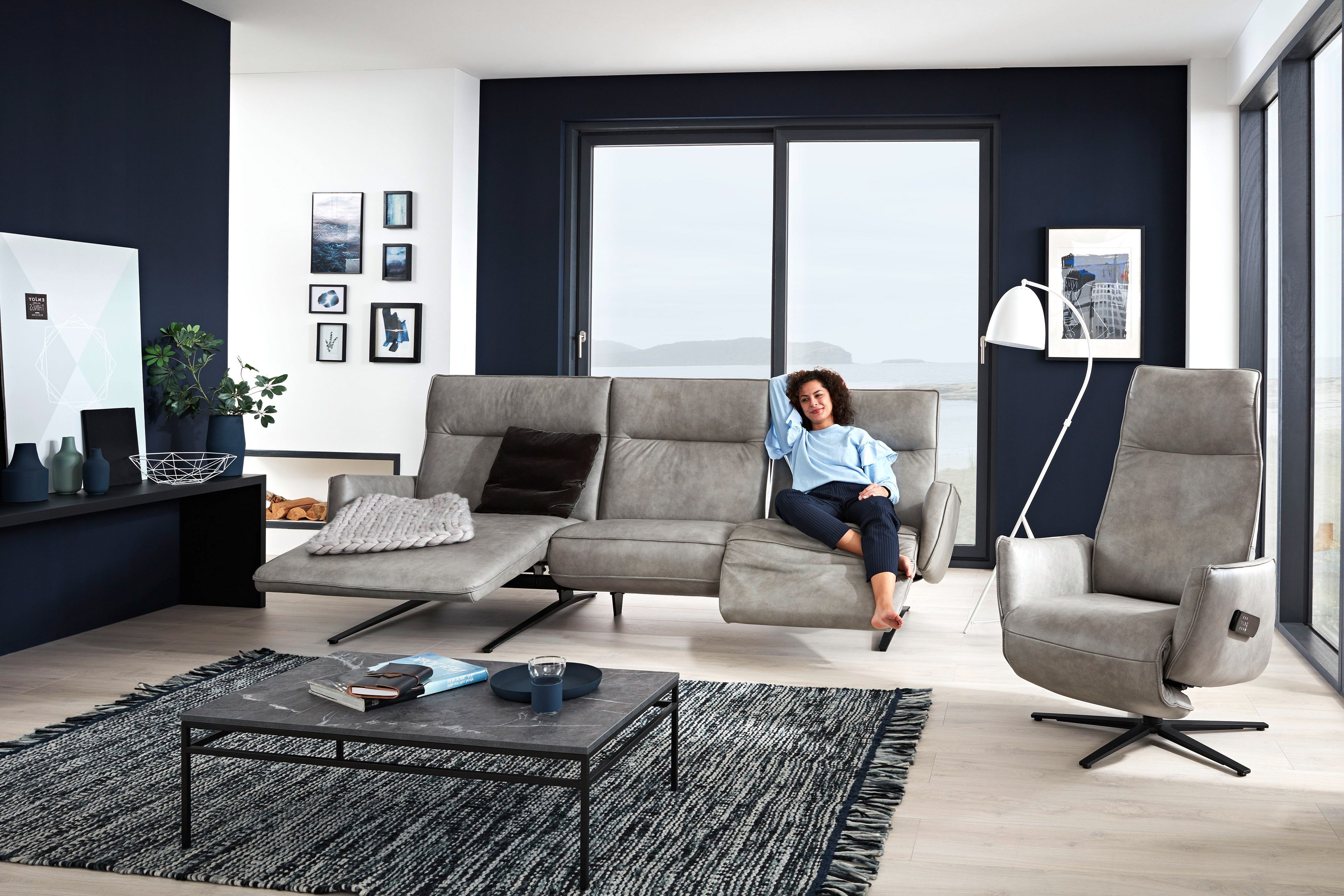 Himolla Polstermöbel 4902 Ledersofa grau | Möbel Letz - Ihr Online-Shop