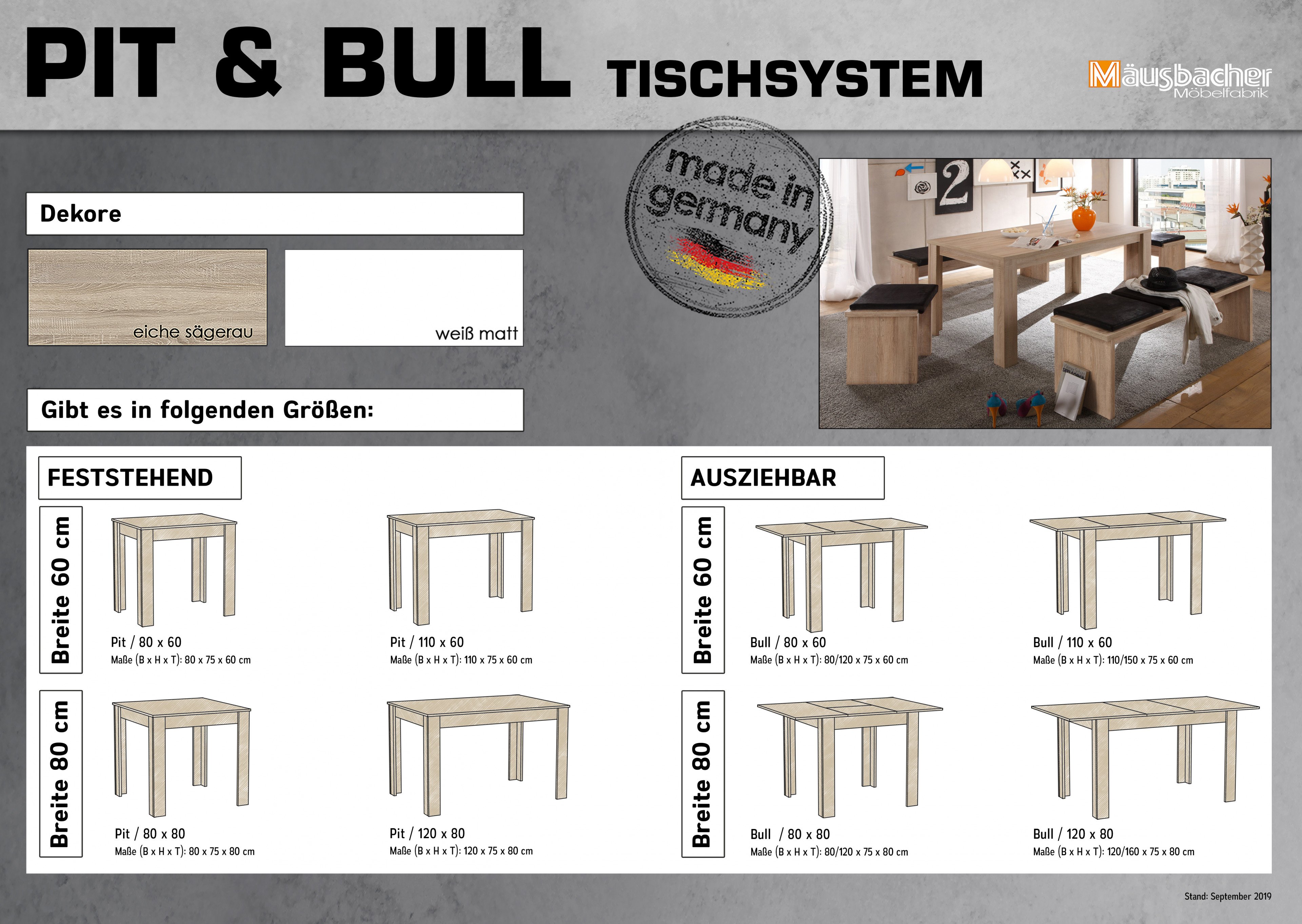 Mäusbacher Esstisch Bull in Letz | Eiche sägerau - Online-Shop Ihr Möbel