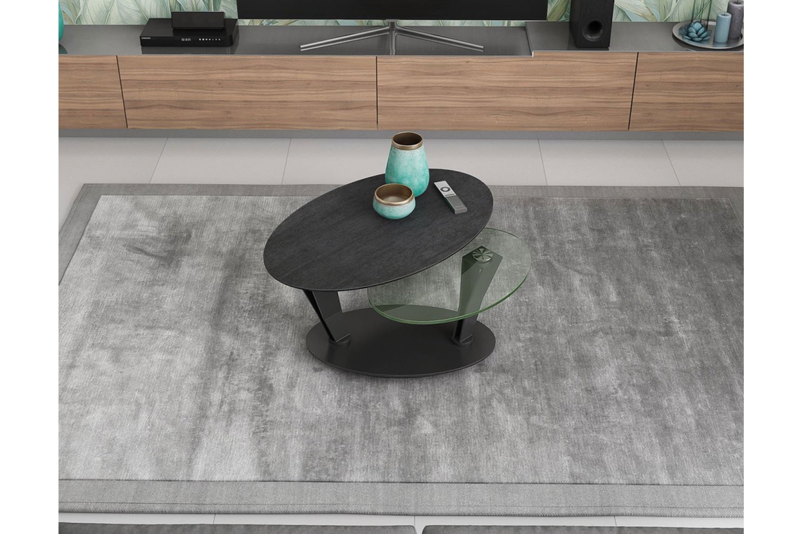 Akante Couchtisch Ovalia Keramik Titan & Edelstahl | Möbel Letz - Ihr