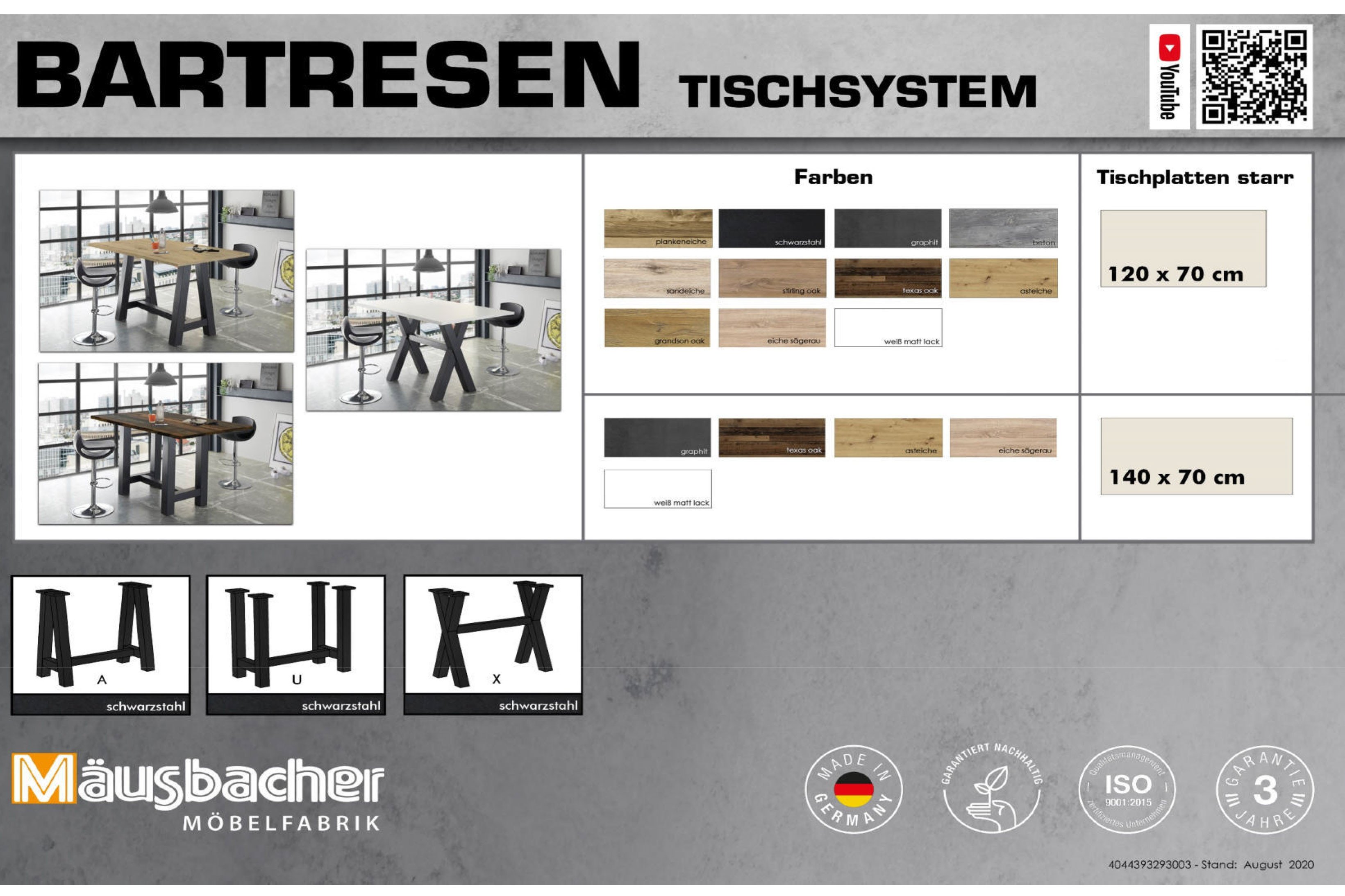 Tischsystem Bartresen Graphit Online-Shop Ihr | Mäusbacher Letz in - Möbel