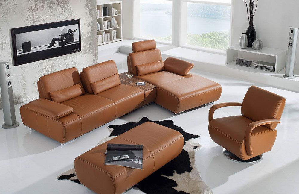 K+W Polstermöbel Miami Ledersofa braun Möbel Letz Ihr