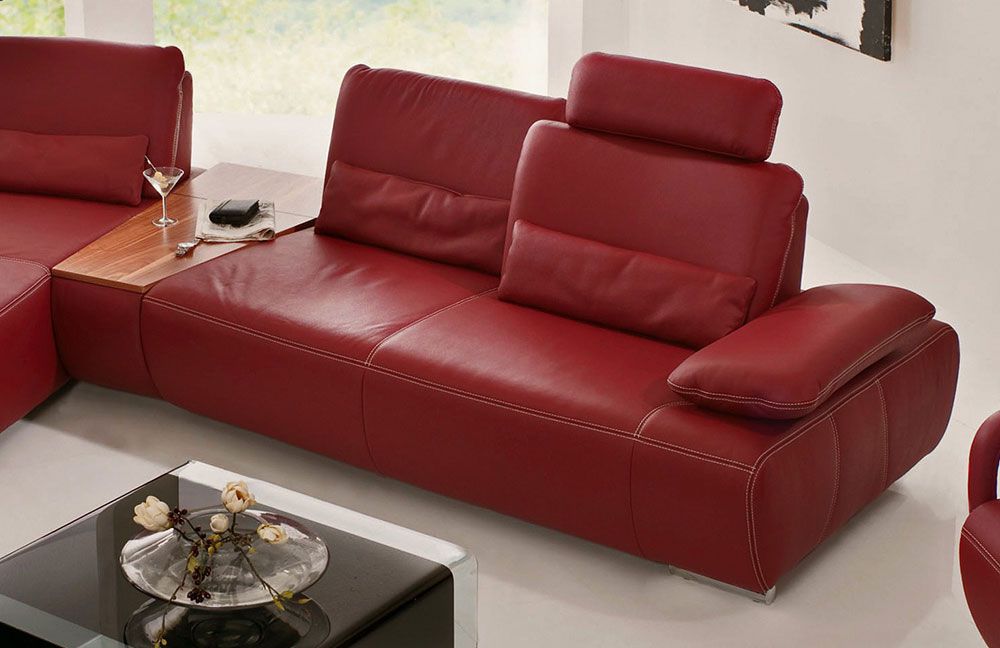 K+W Polstermöbel Miami Ledercouch rot | Möbel Letz - Ihr Online-Shop
