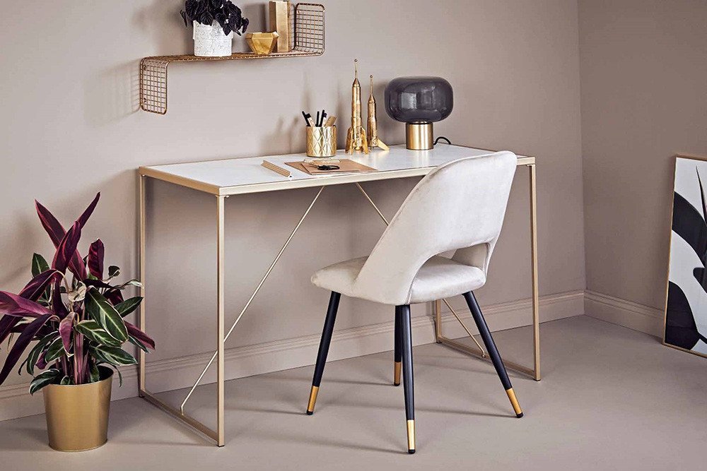 Jahnke Glam desk Schreibtisch Gold-Marmor | Möbel Letz - Ihr Online-Shop | Couchtische
