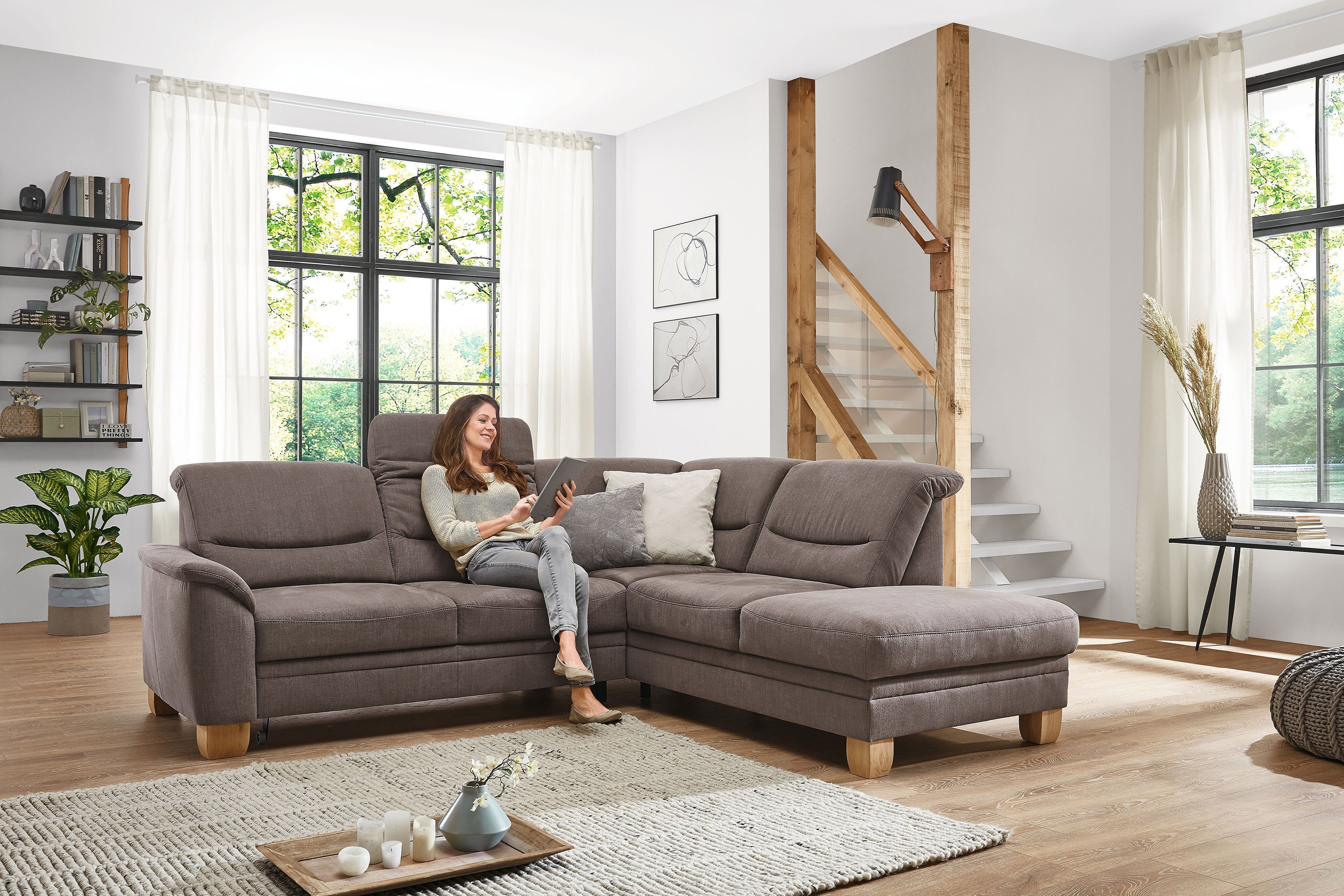 Polipol PPLA20014 Sofa in LForm mandel Möbel Letz Ihr