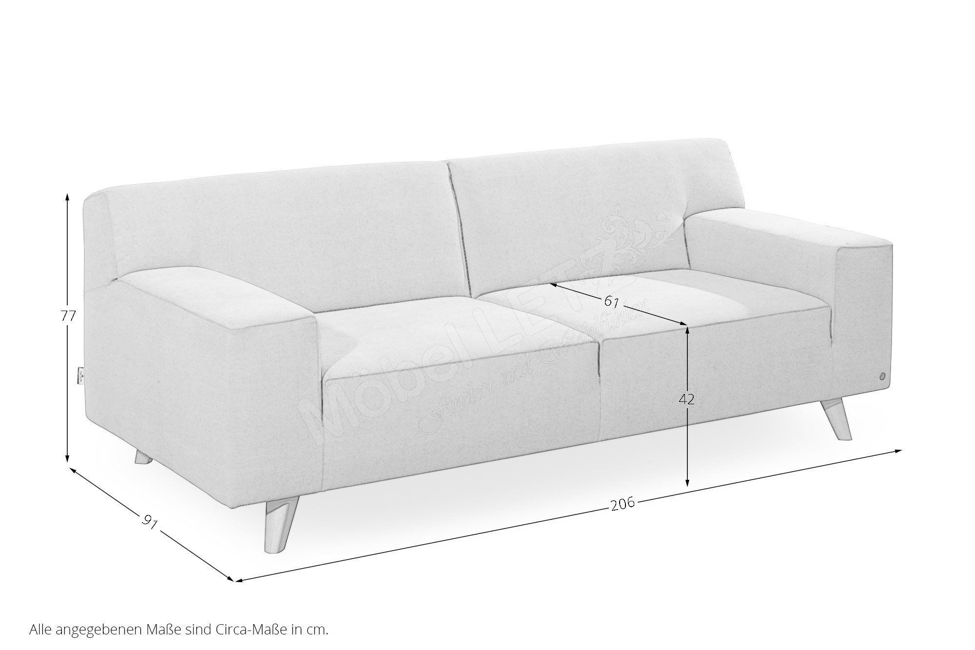 Pure 6041 Nordic Tailor Online-Shop Couch Tom - in Hellblau Ihr | Möbel Letz