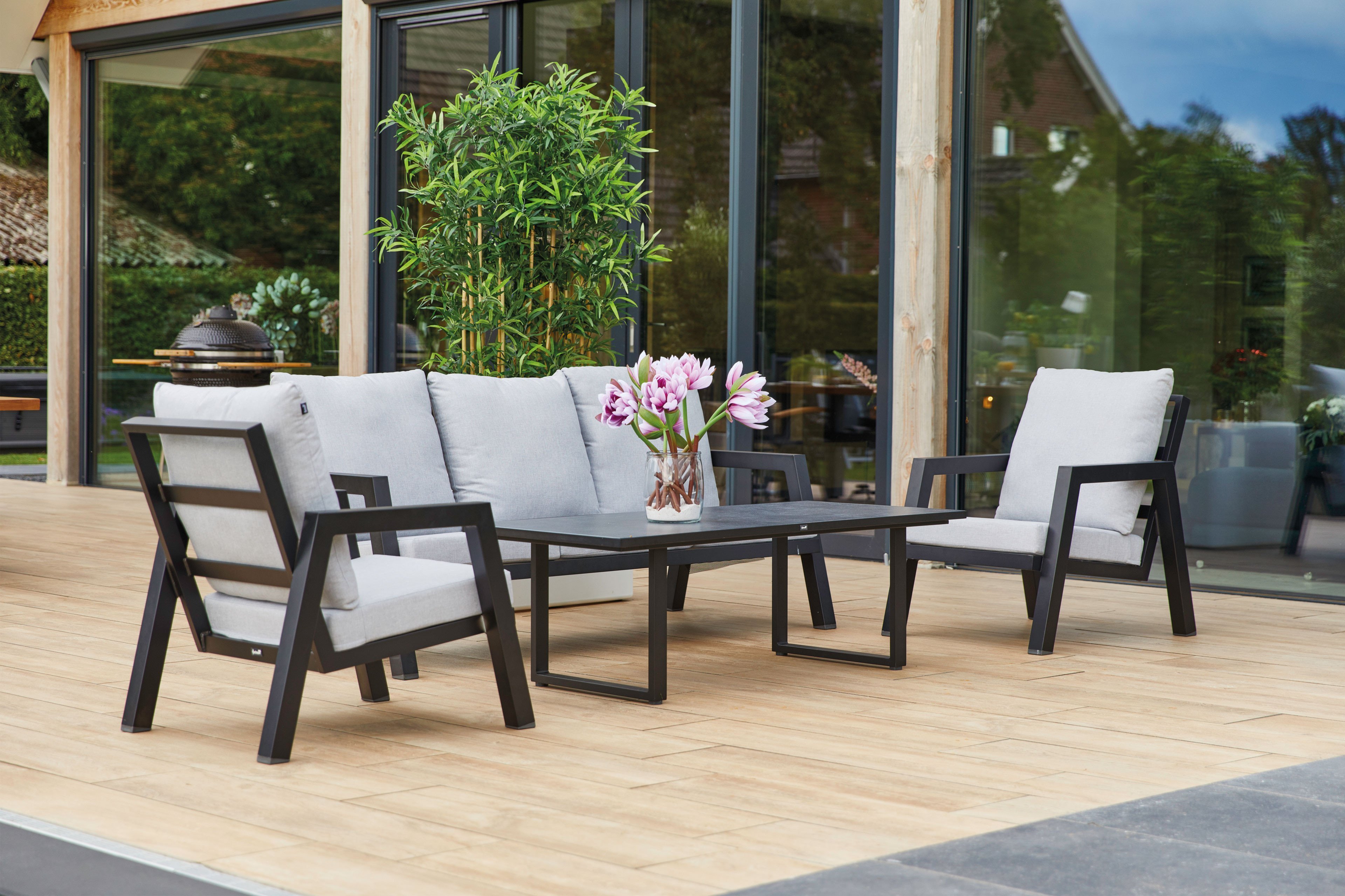 Hartman Ancona Loungeset Aluminium black/ light grey Möbel Letz Ihr