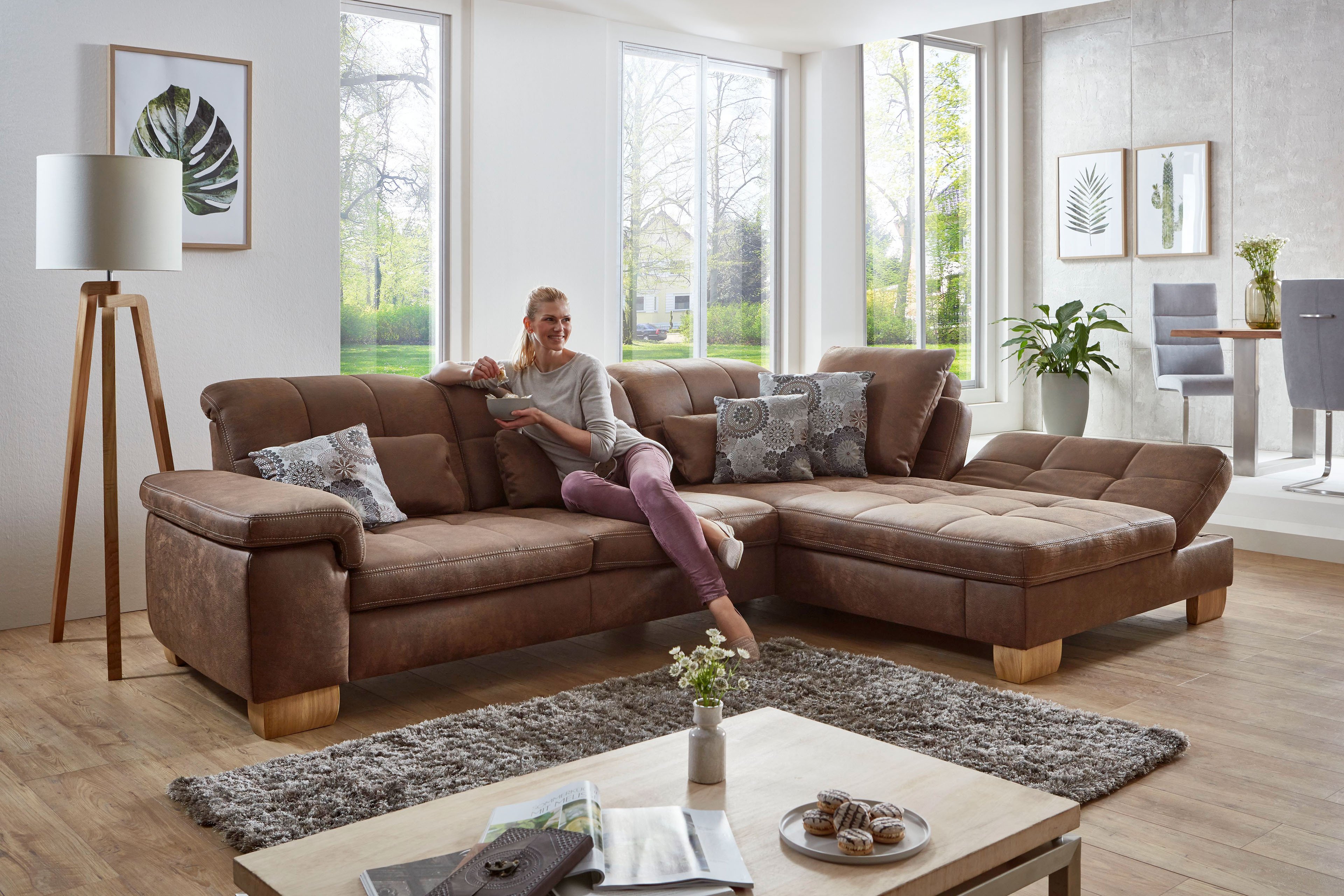 Polipol PPLA16028 Ecksofa in Braun Möbel Letz Ihr