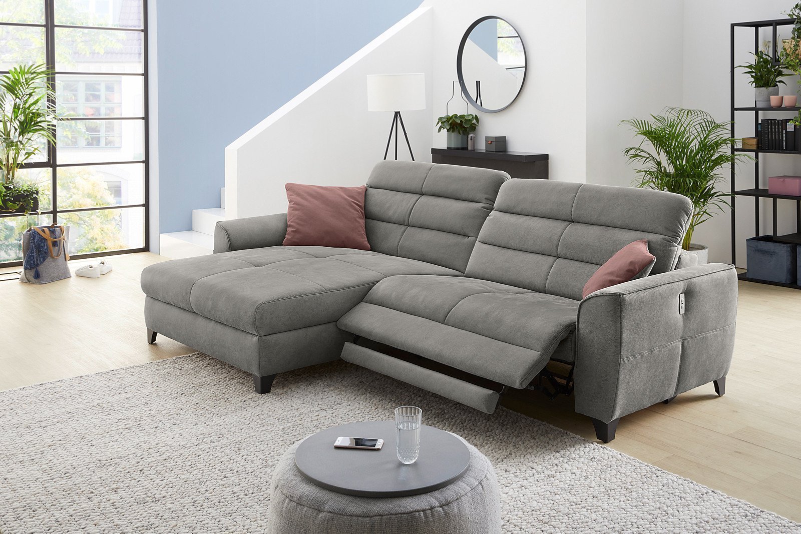 Jockenhöfer Double-One Sofa in L-Form grau | Möbel Letz - Ihr Online-Shop