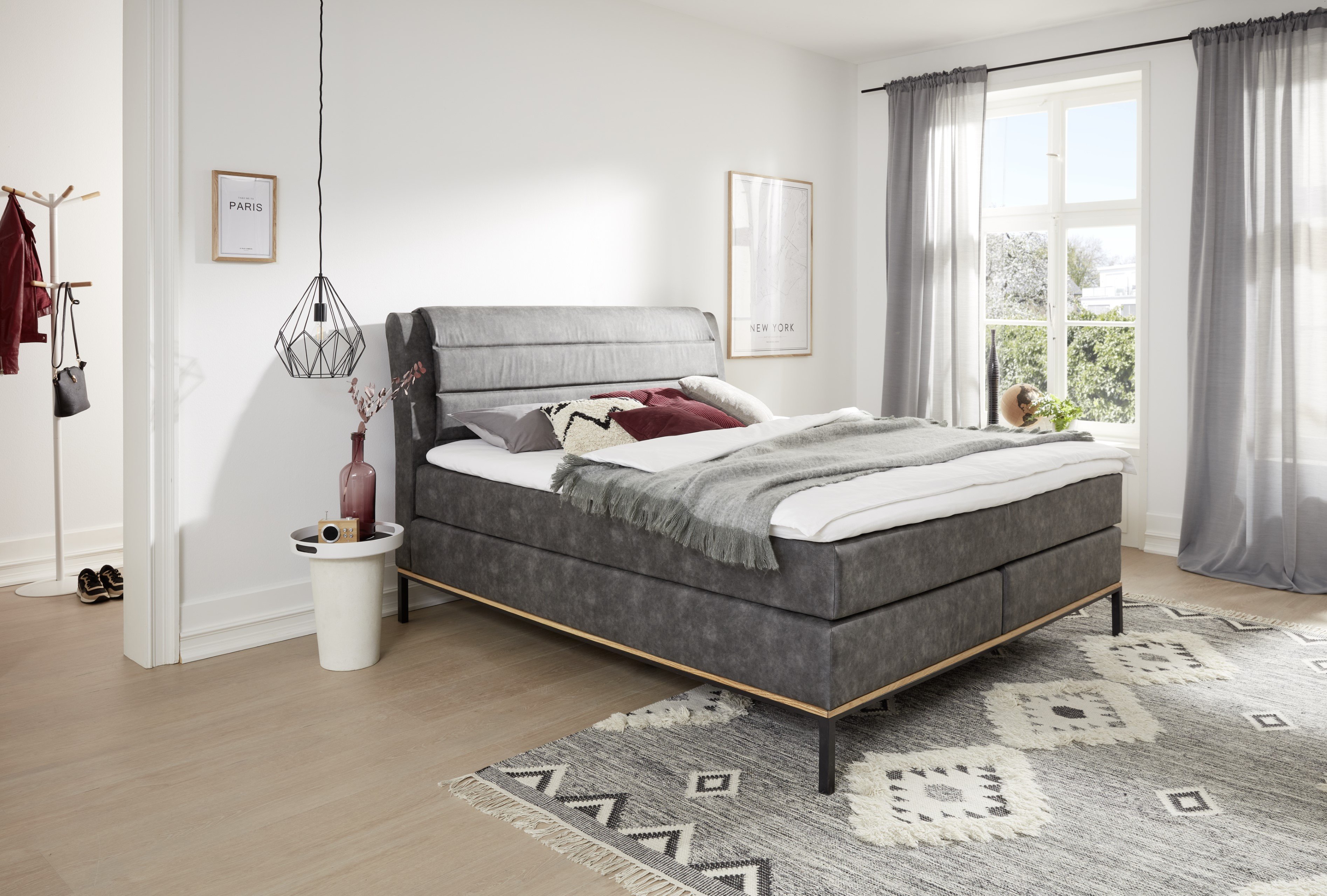 Meise Boxspringbett Palermo KT1 in Anthrazit Möbel Letz