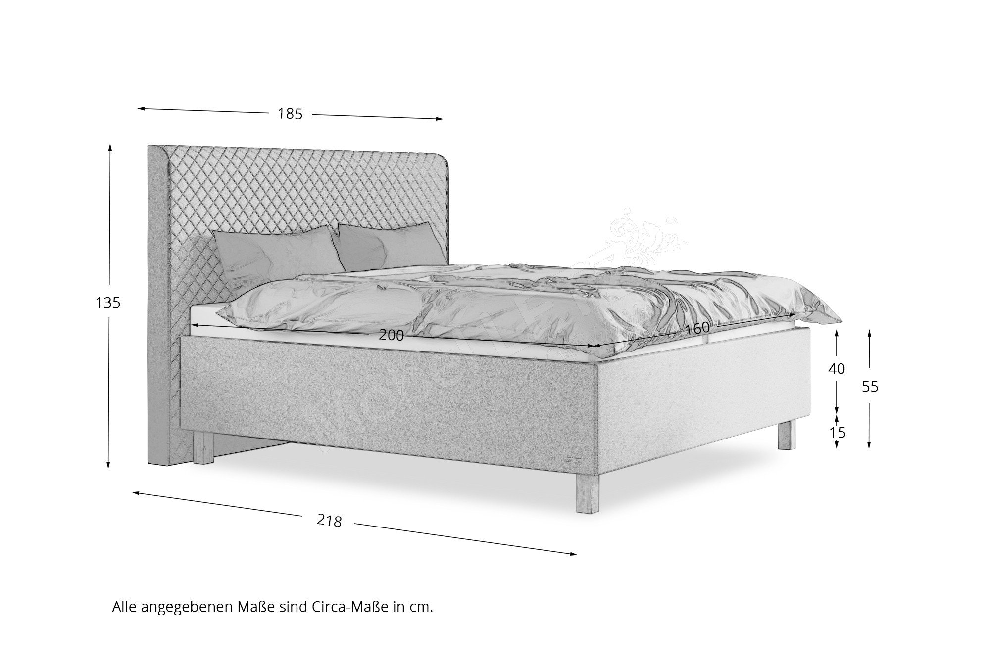 Schlaraffia Arabella Polsterbett in Grau mit Bettkasten | Möbel Letz