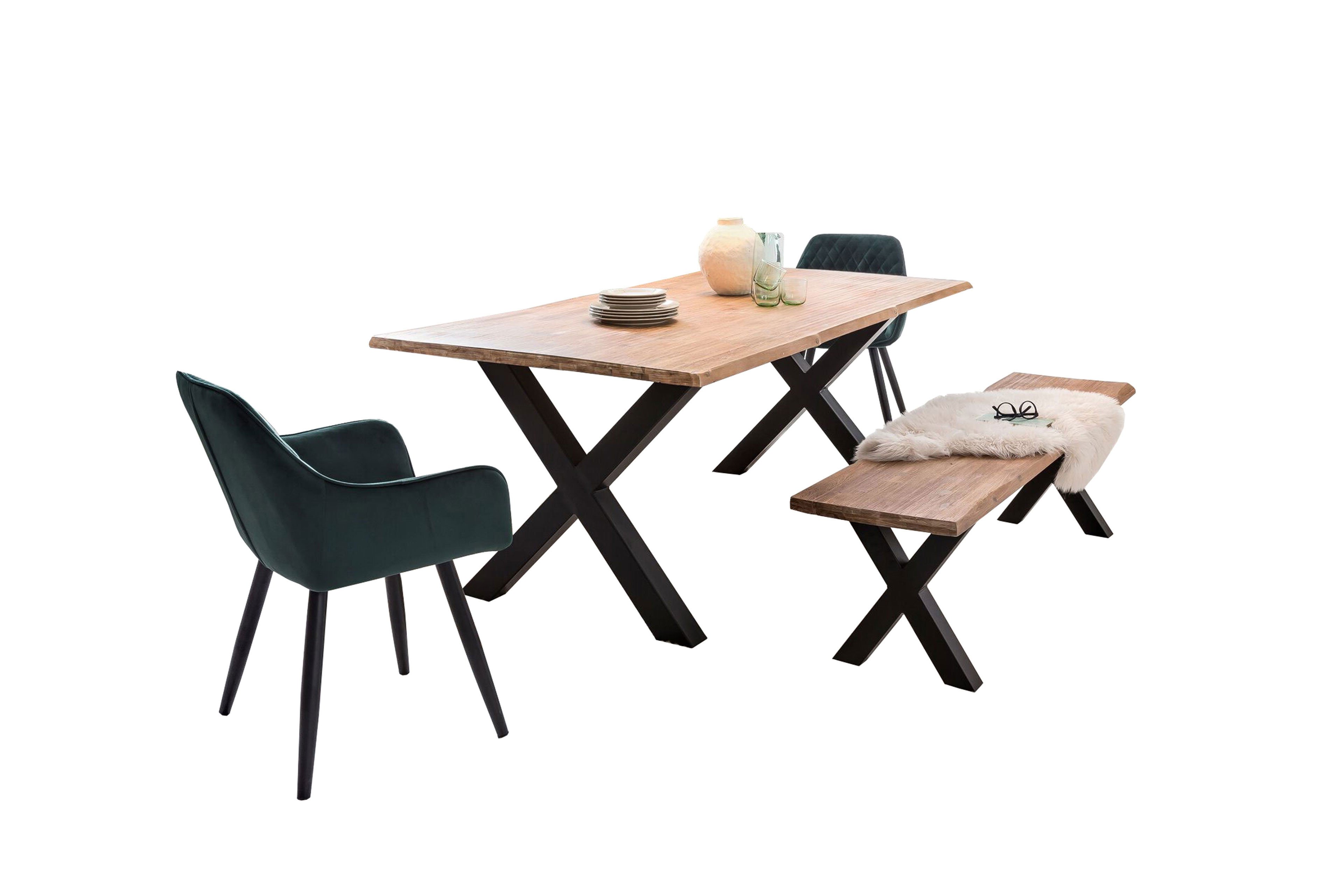 massiv.direkt Essgruppe Maryland aus Akazienholz/ Metall | Möbel Letz