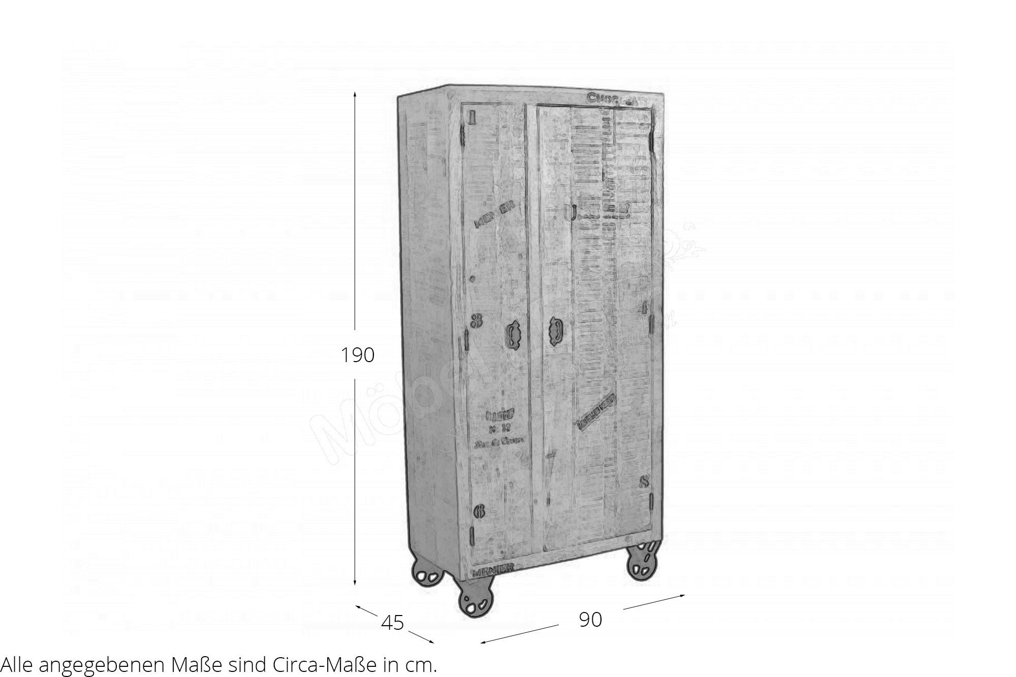 SIT Möbel Garderobenschrank Rustic Mangoholz | Möbel Letz - Ihr Online-Shop