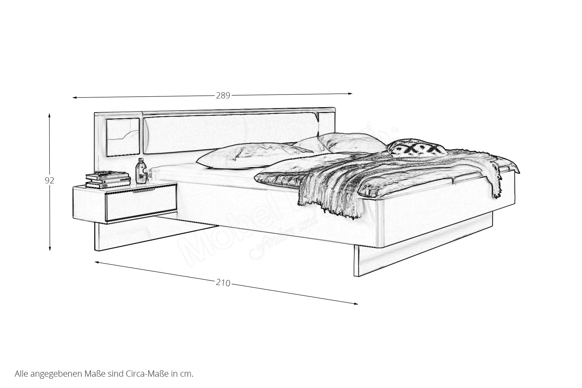 Möbel Wimex in - Valencia Doppelbett | Nachbildung Eiche Letz Online-Shop Ihr