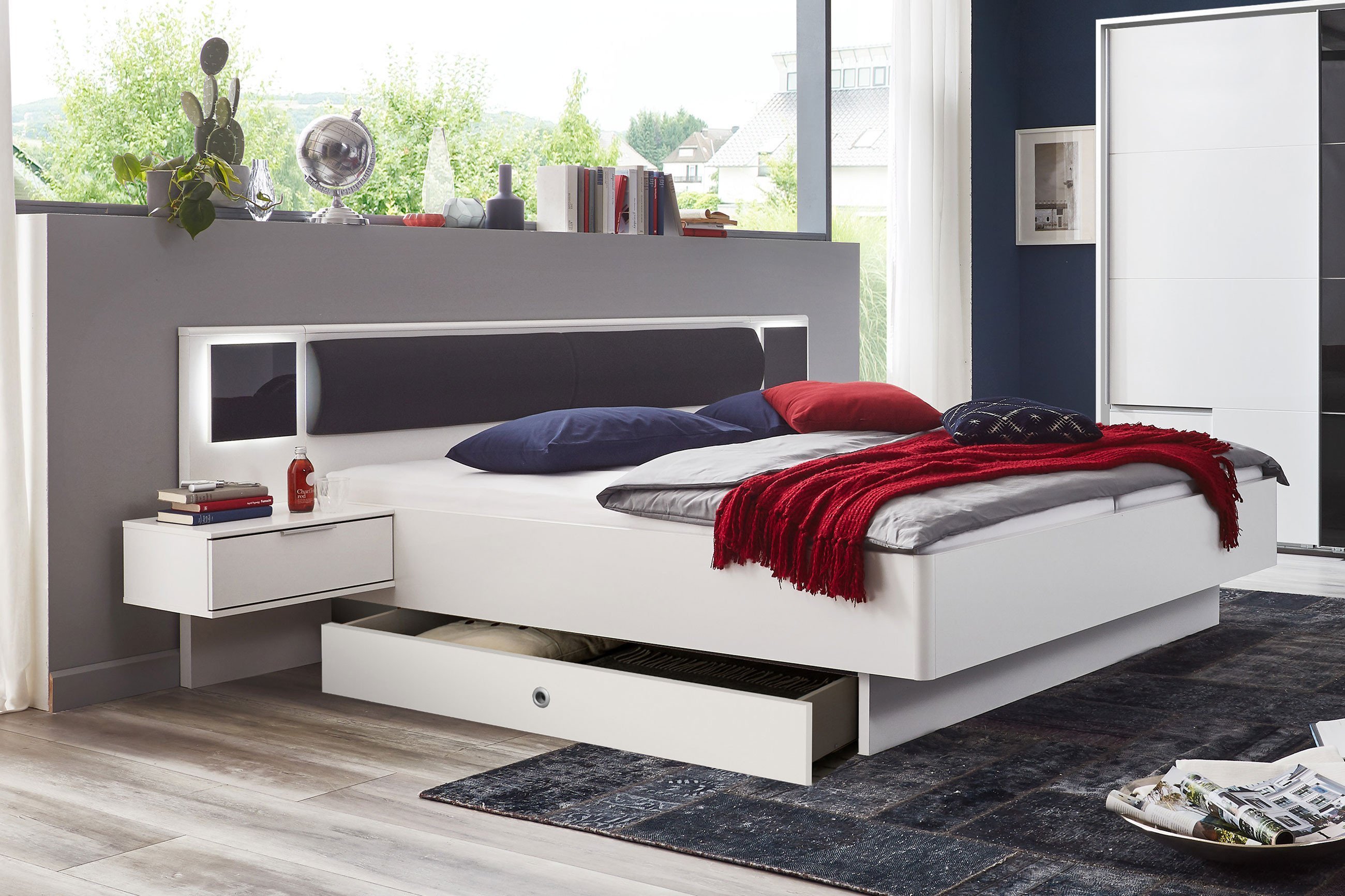 Wimex Schlafzimmer Valencia in mit | grau - Online-Shop Letz Ihr Weiß Möbel
