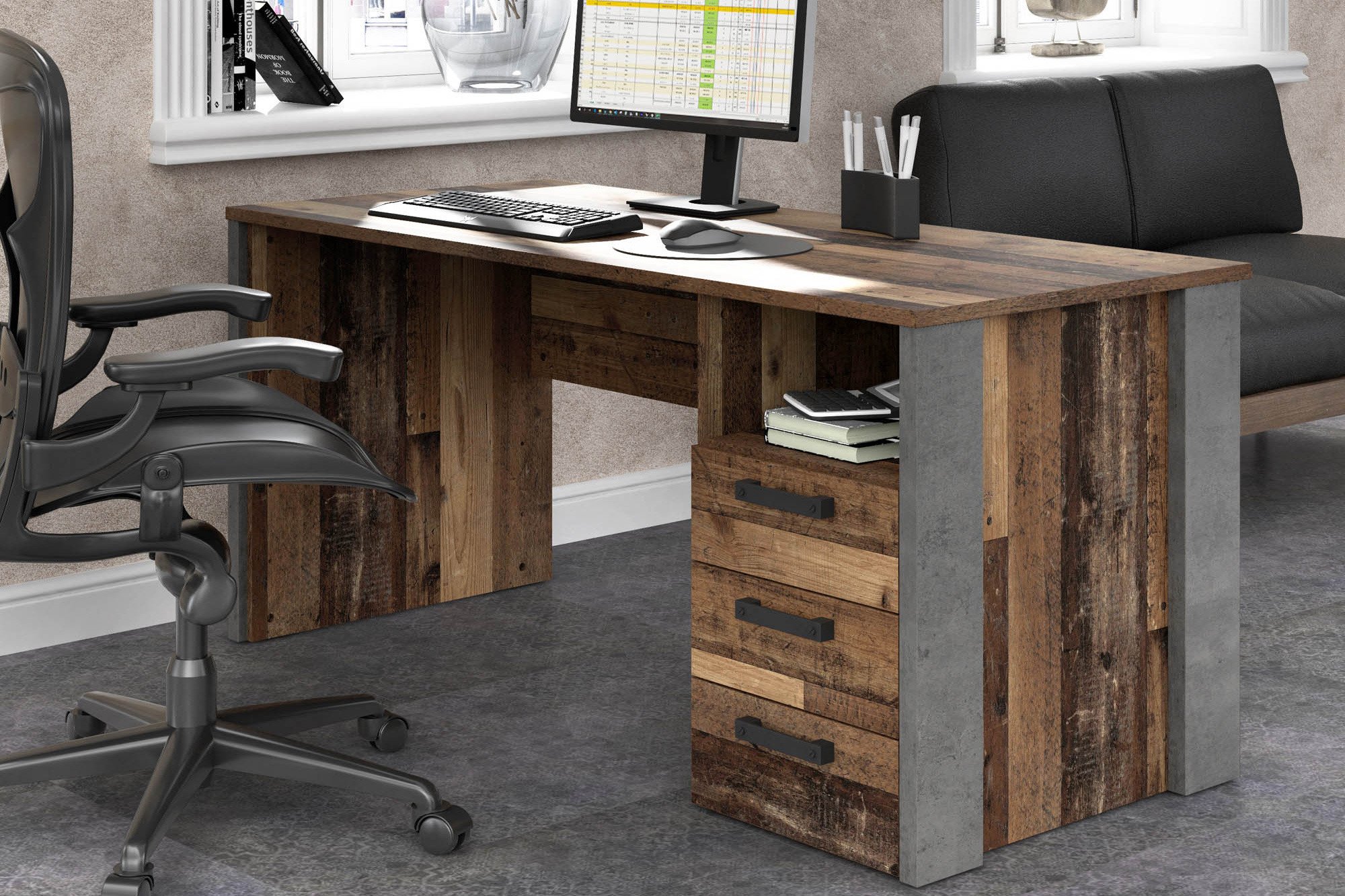 Letz Wood Ihr Schreibtisch | & Old Forte Möbel Vintage Online-Shop Beton Clif -