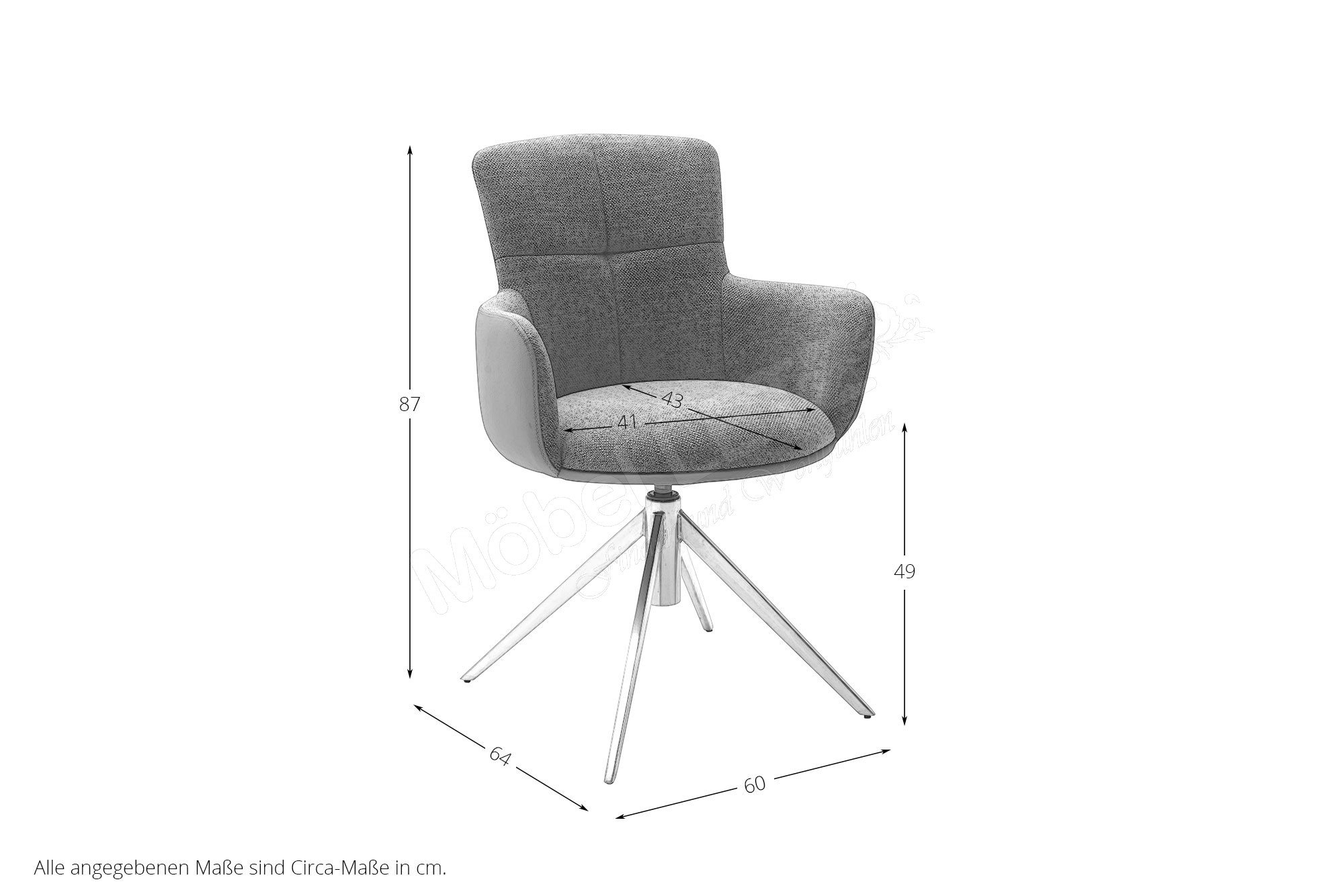Polsterstuhl von MCA furniture anthrazit | Möbel Letz - Ihr Online-Shop