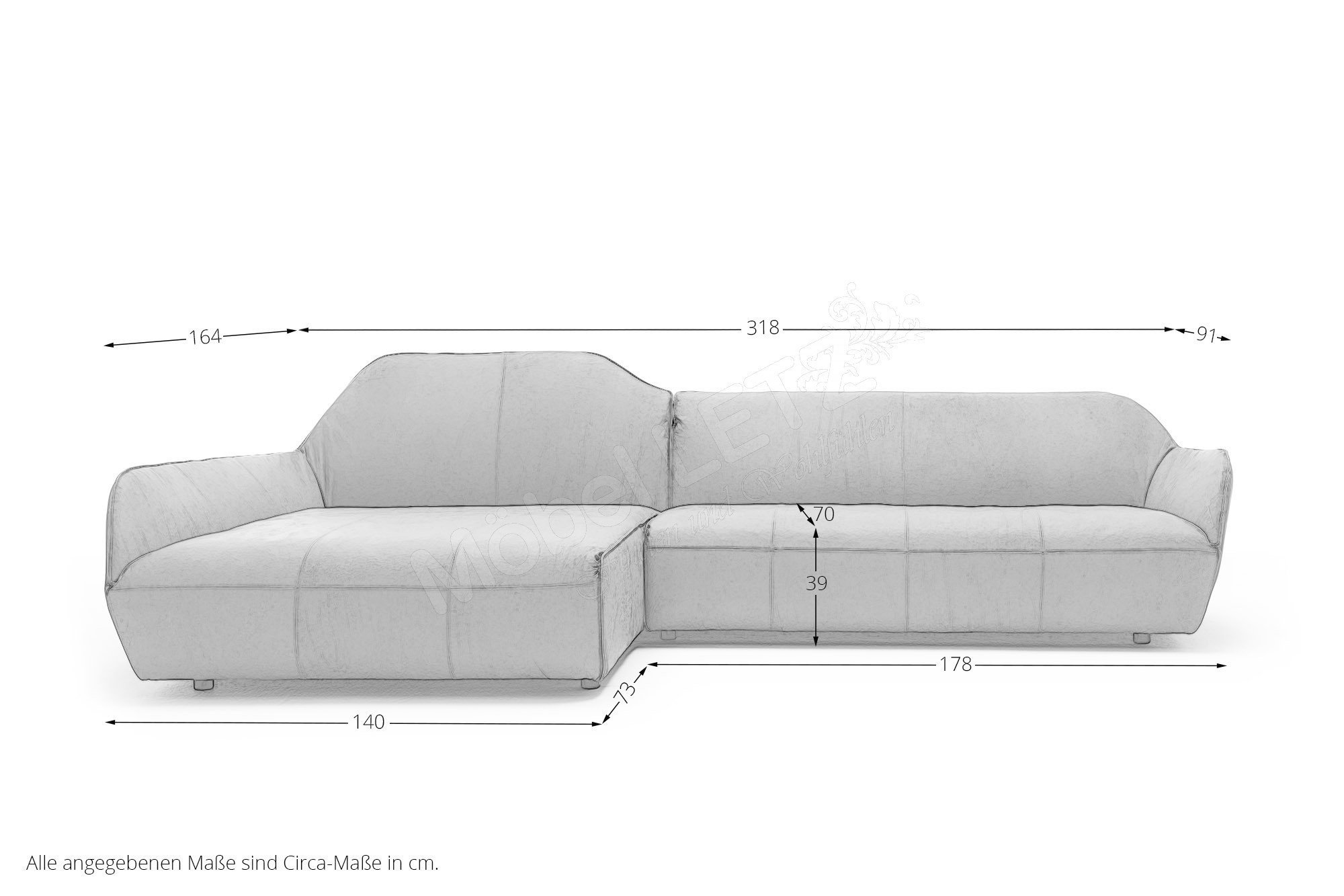 hülsta sofa hs.480 Ecksofa braun Möbel Letz Ihr Online-Shop | 