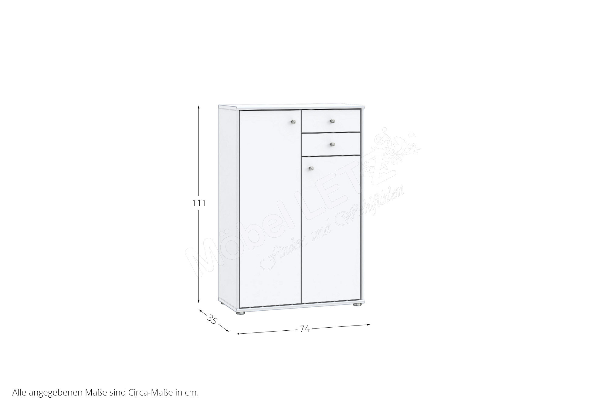 Forte Möbel Kommode Tempra 2 T2KK20-120 weiß | Möbel Letz - Ihr Online-Shop