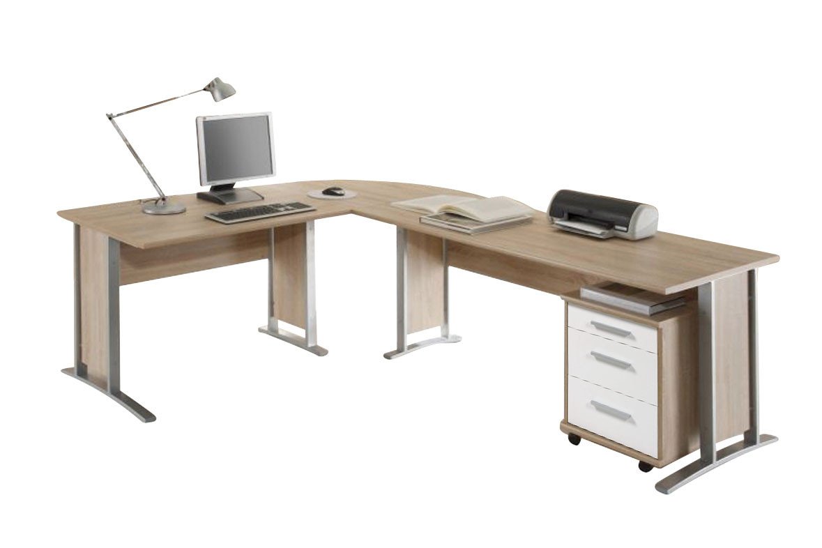 BEGA Consult Office Line Schreibtischset Sonoma/ weiß | Möbel Letz - Ihr  Online-Shop