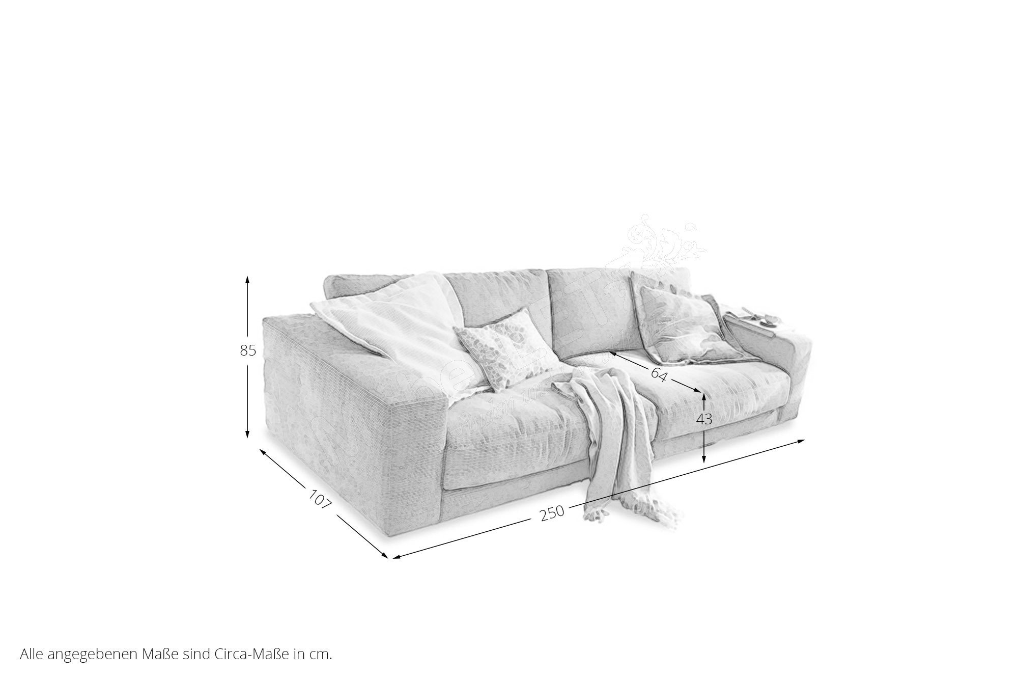 Candy Seventies Sofa in Online-Shop - Möbel | Hellgrau Letz Ihr