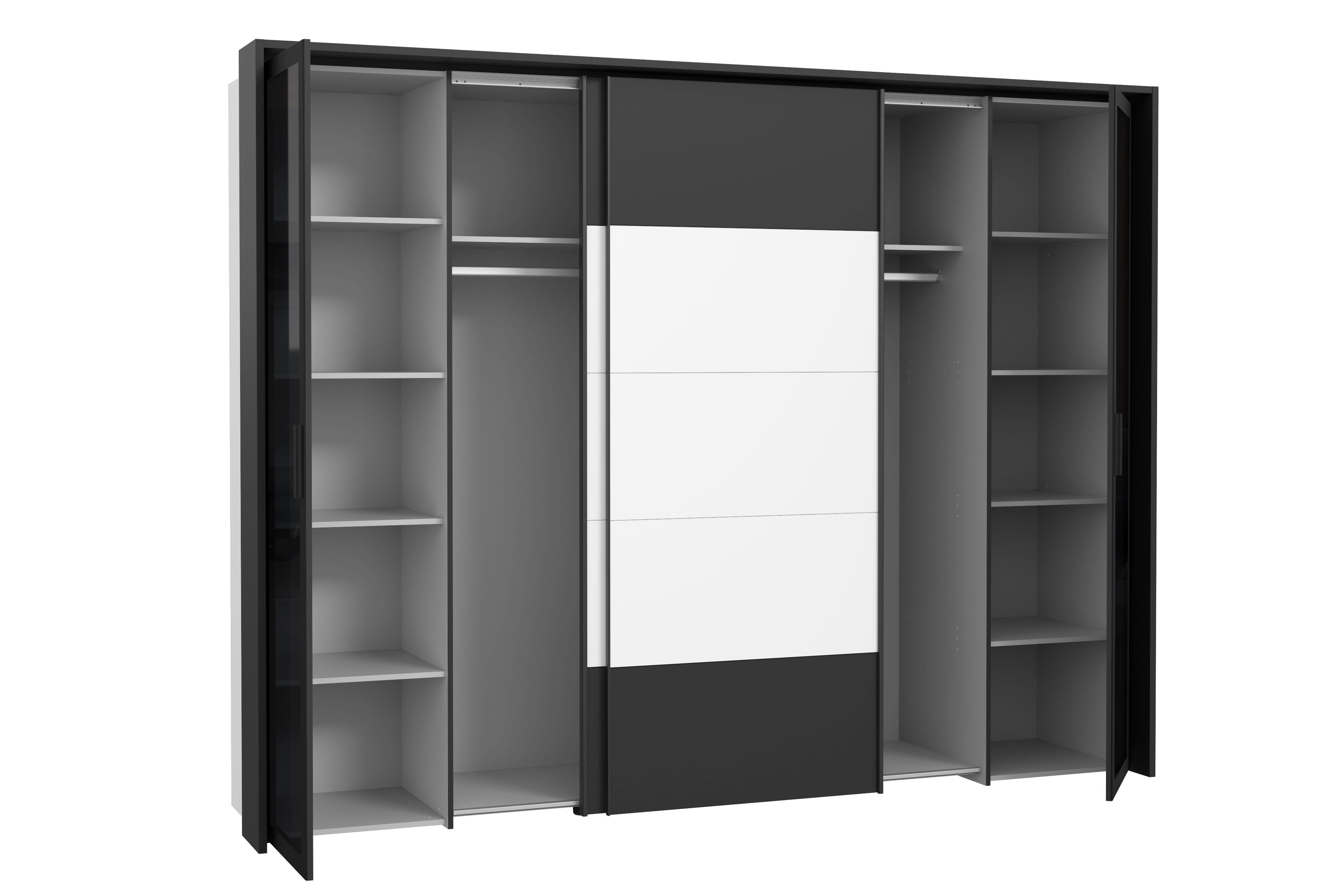 Forte Vendela Online-Shop Möbel Außentüren Schrank Ihr Letz mit aus - Schwarzglas 