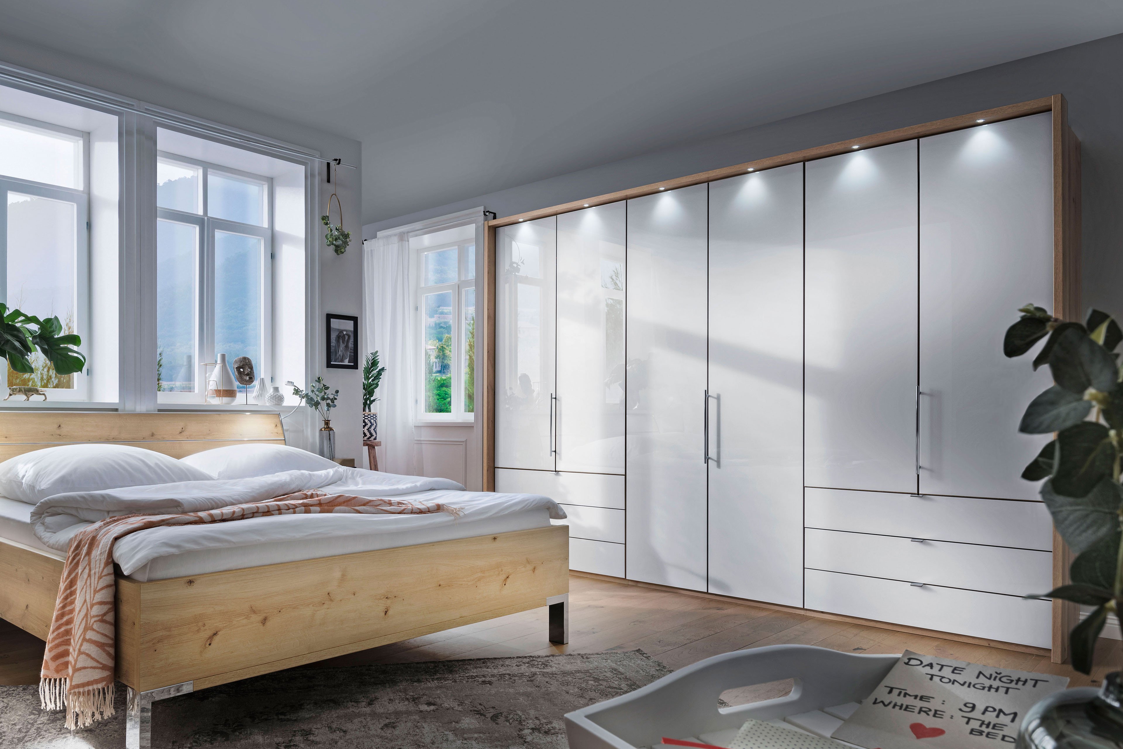 Wiemann Loft - Weißglas | Panorama-Schrank Eiche Ihr Letz - Online-Shop Möbel