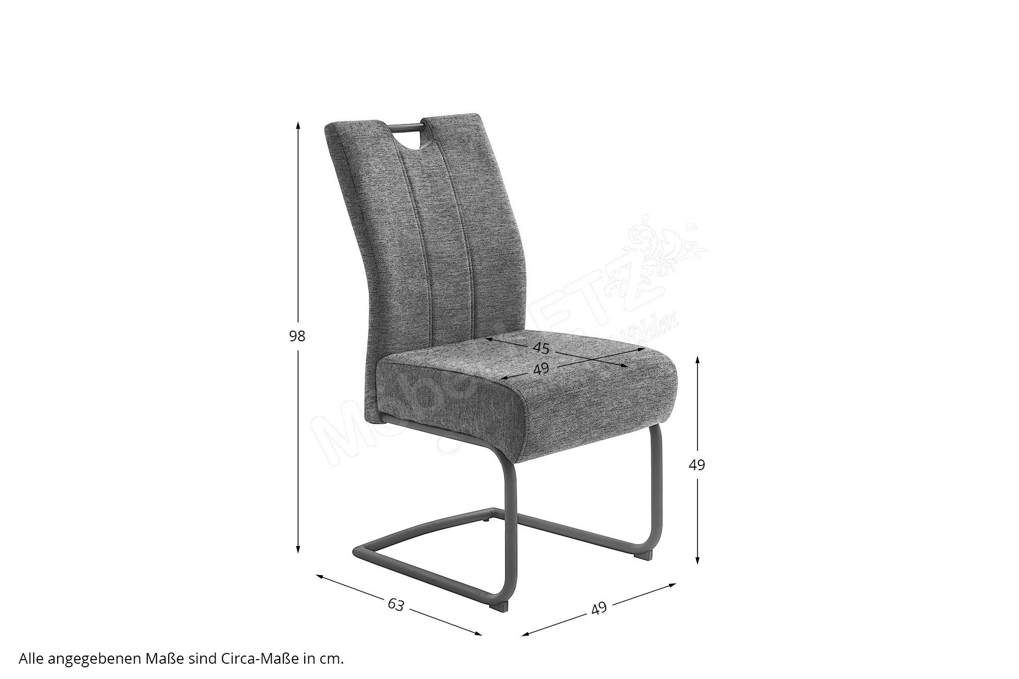 MCA furniture Stuhl Amery anthrazitfarbenem | Flachgewebe Letz Möbel Online-Shop Ihr 