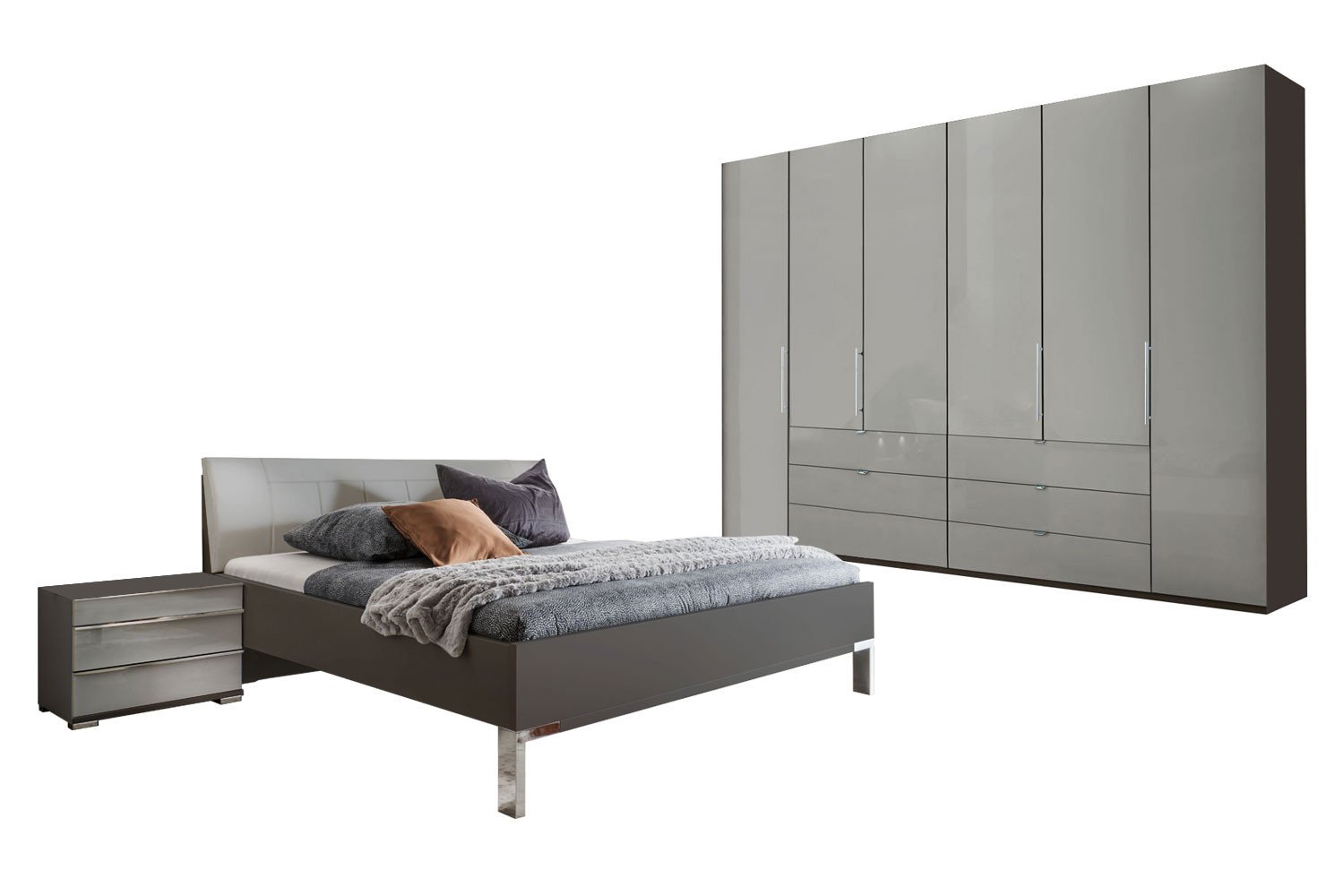 Wiemann Loft braun Letz Schlafzimmer - Möbel Ihr grau - Glasfront Online-Shop 