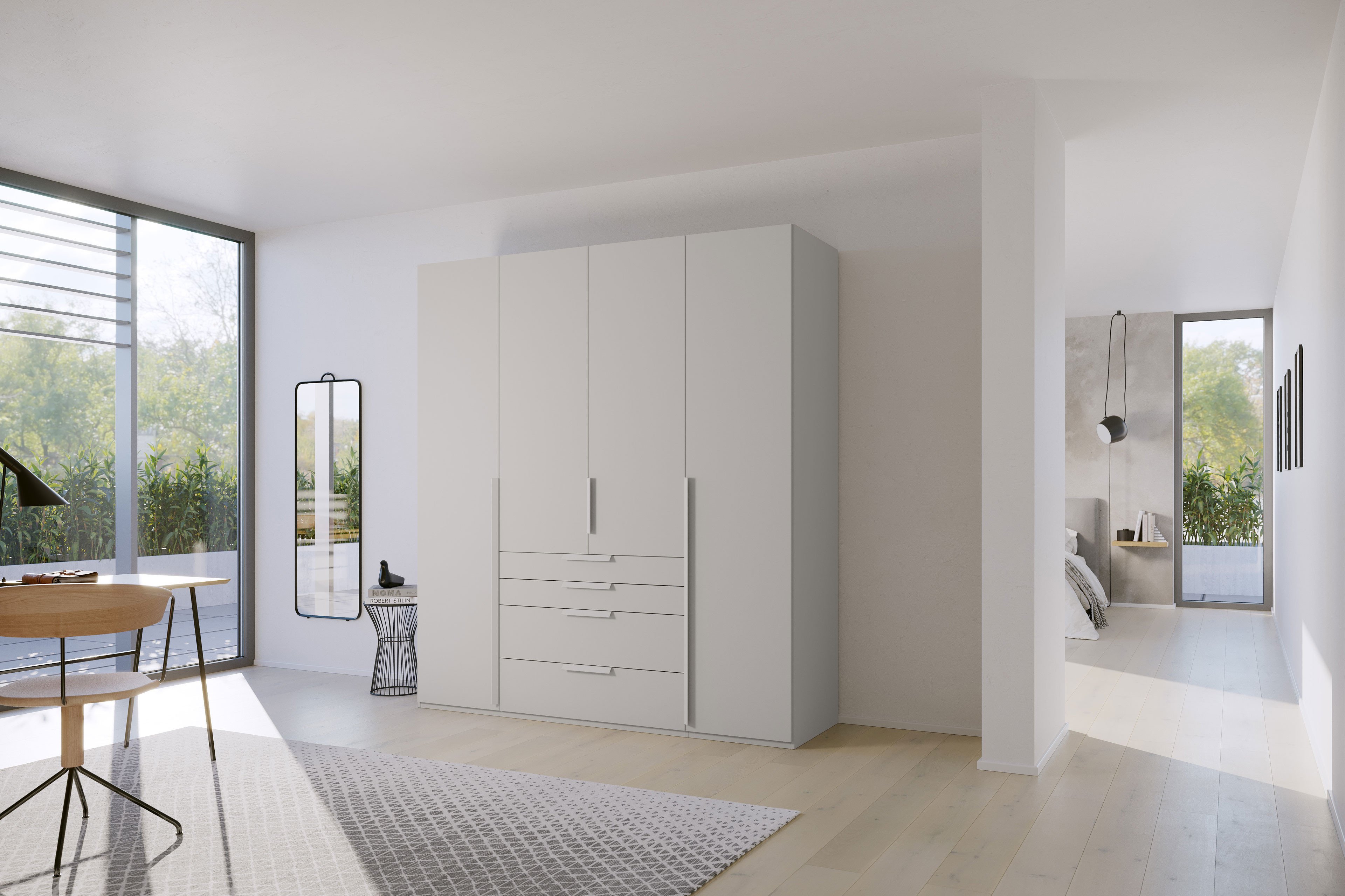 Letz Online-Shop Möbel mit grau Ihr 4-türig Schubladen Schrank | Rauch Purisma -